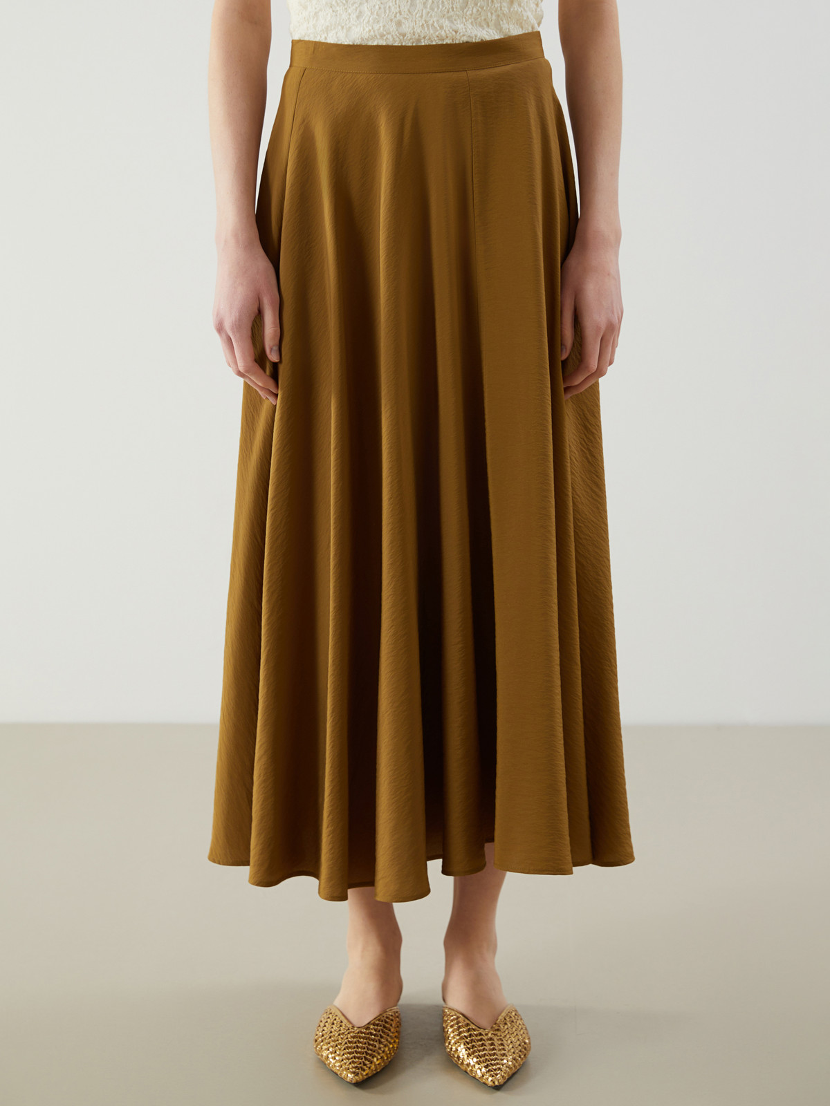 LCW Vision Waist Zippered A-line Skirt - S5P681Z8-H9E | LC Waikiki