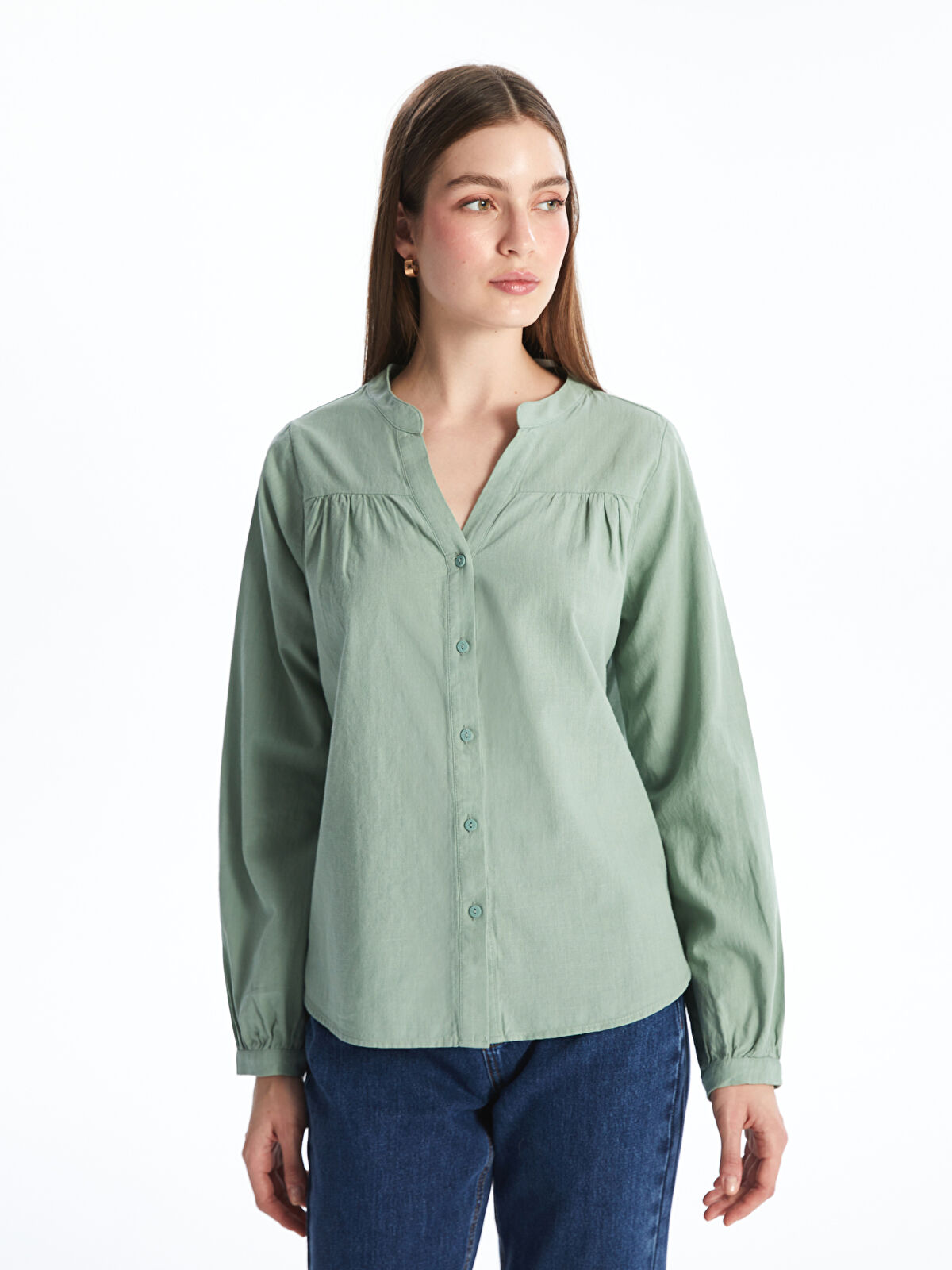 LCWAIKIKI Classic Kaçık Yaka Oversize Bluz