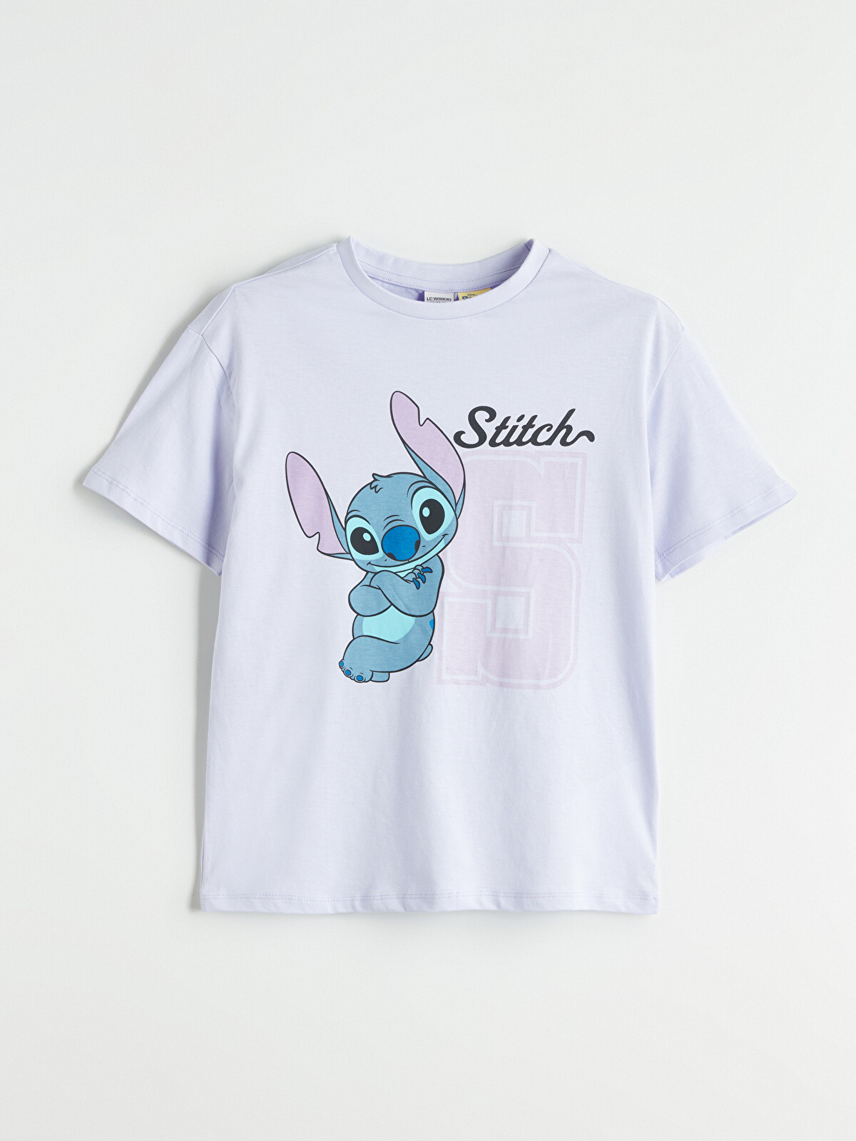 LCW Kids Bisiklet Yaka Stitch Baskılı Kız Çocuk Tişört - S5PG69Z4