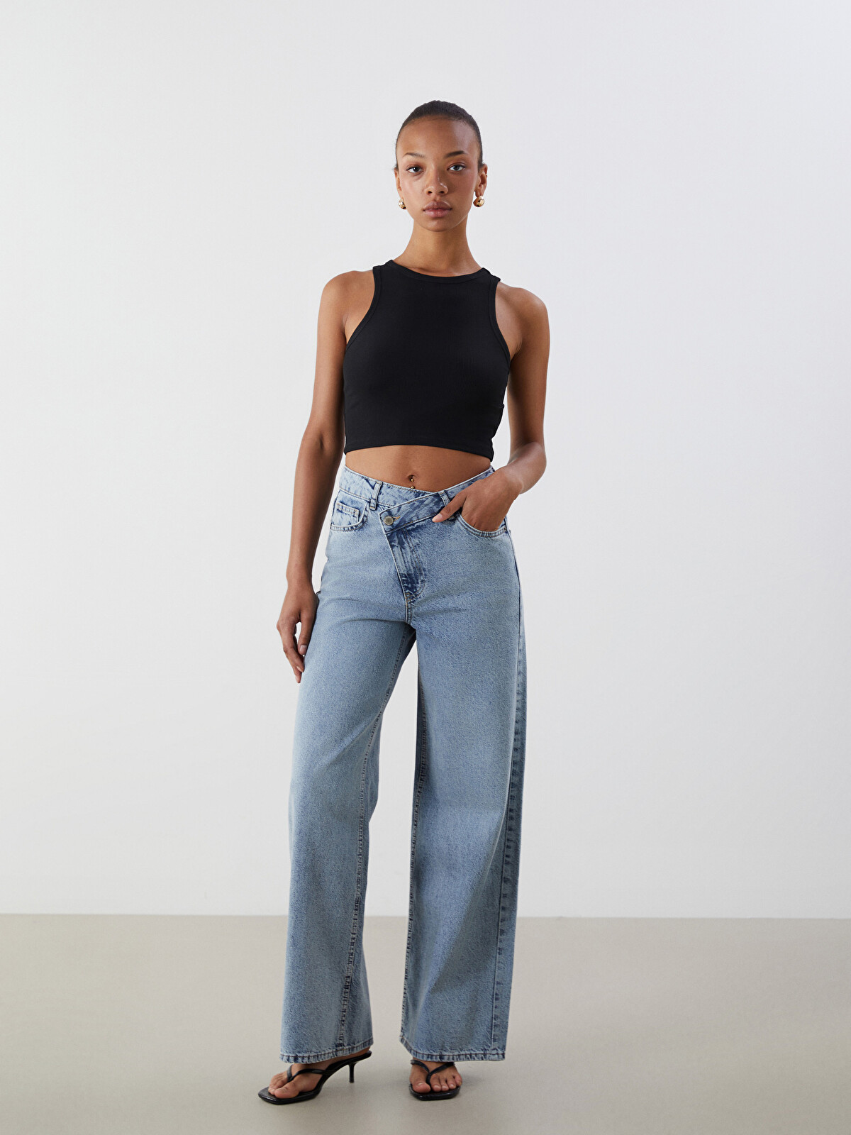 LCW Jeans Cross Waist Detail Baggy Fit Women's Jeans - S5PG88Z8