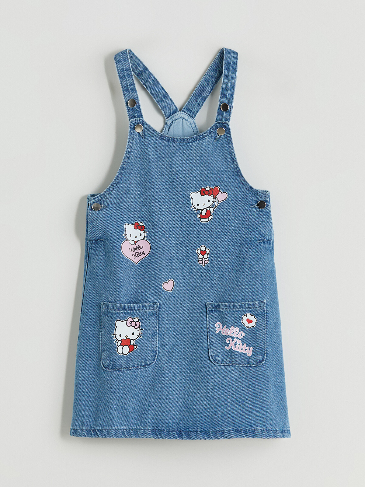 hello kitty denim dress Lazy Oaf X Hello Kitty Women Pinny Dress Blue (Denim)