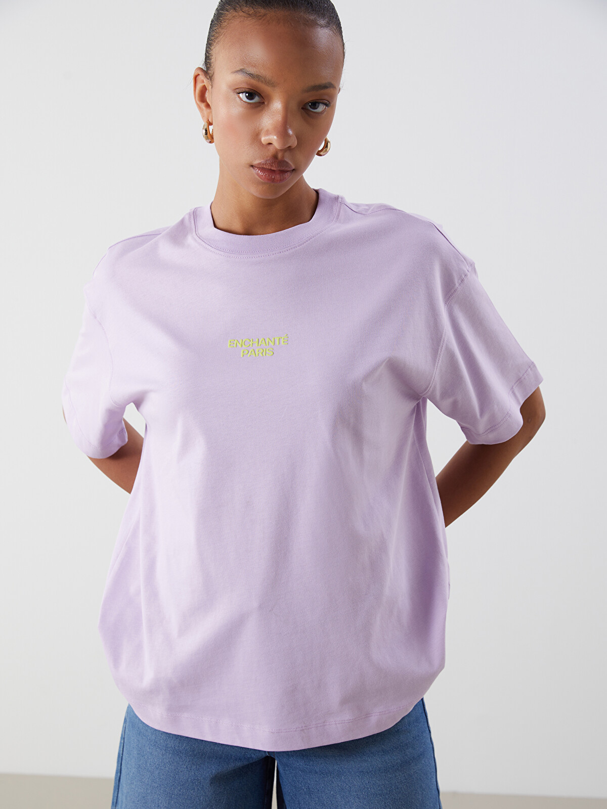 LCW Vision Tricou Supradimensionat pentru Femei cu Guler Rotund și