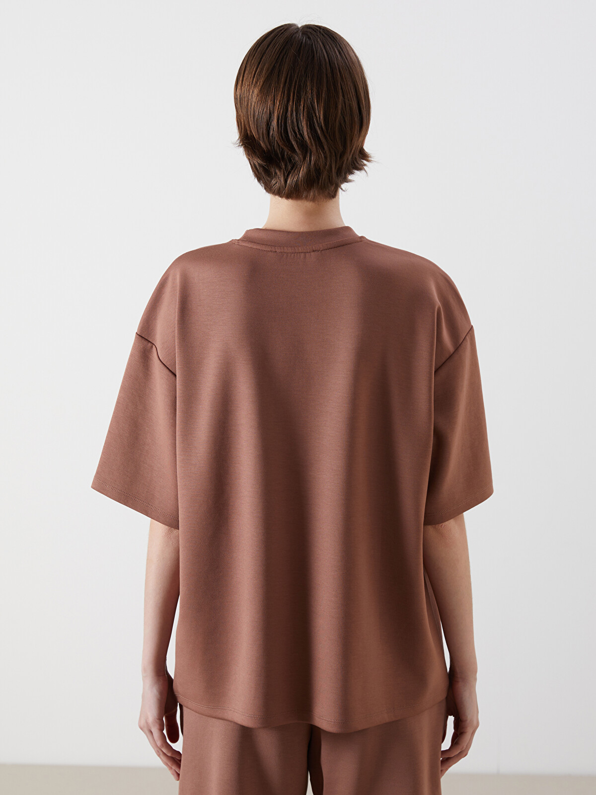 LCW Vision Baskılı Oversize Soft Touch Kadın Tişört - S5PN00Z8-H1X