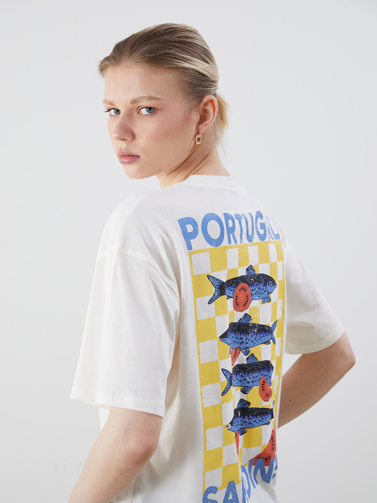 LCW Vision Crew Neck Printed Oversize Women's T-Shirt - S5PN57Z8