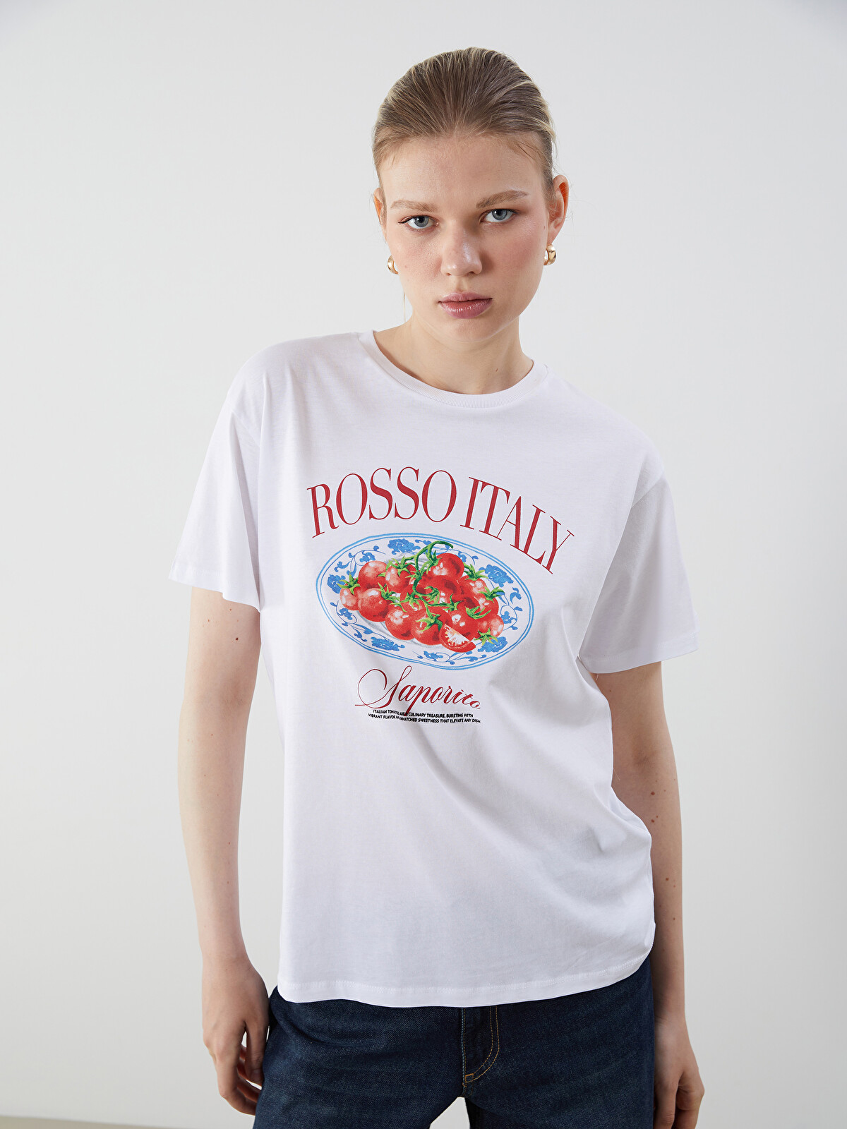 LCW Vision Crew Neck Italy Printed Women's T-Shirt - S5PN93Z8-Q6K