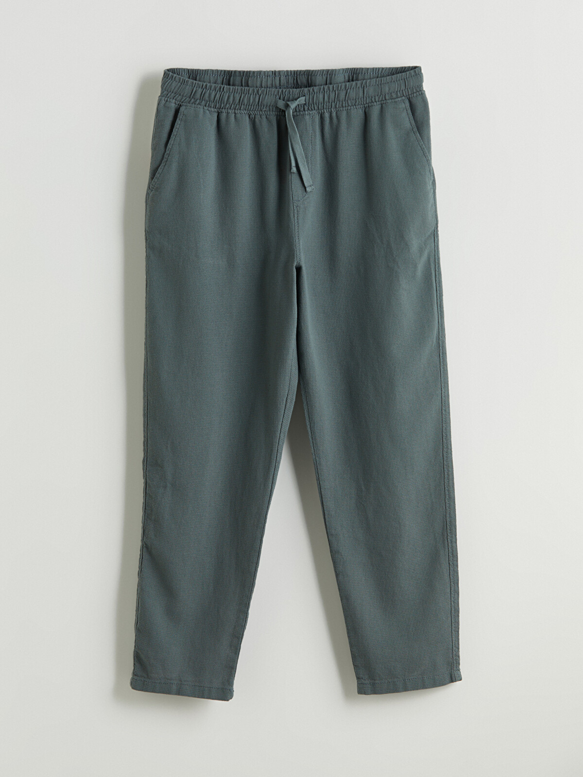 XSIDE Petrol Relax Fit Keten Görünümlü Erkek Pantolon - S5PR77Z8