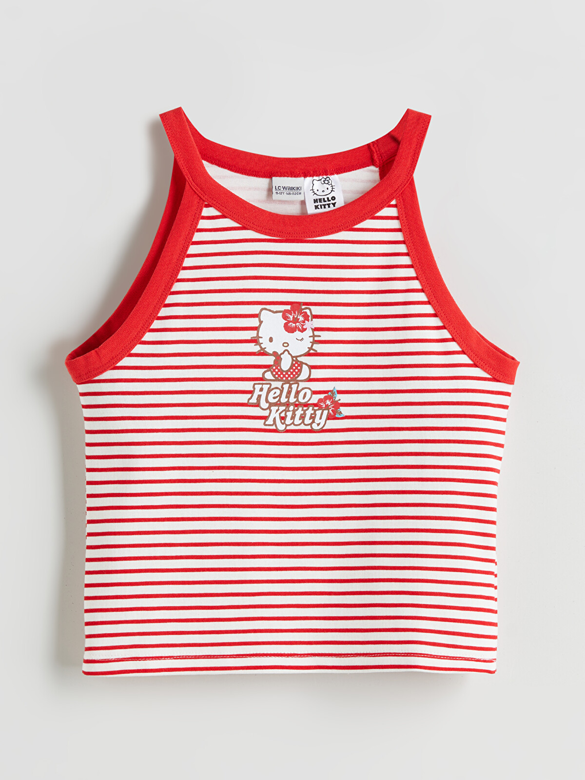 LCW Kids Halter Neck Hello Kitty Printed Girls' Crop Tank Top