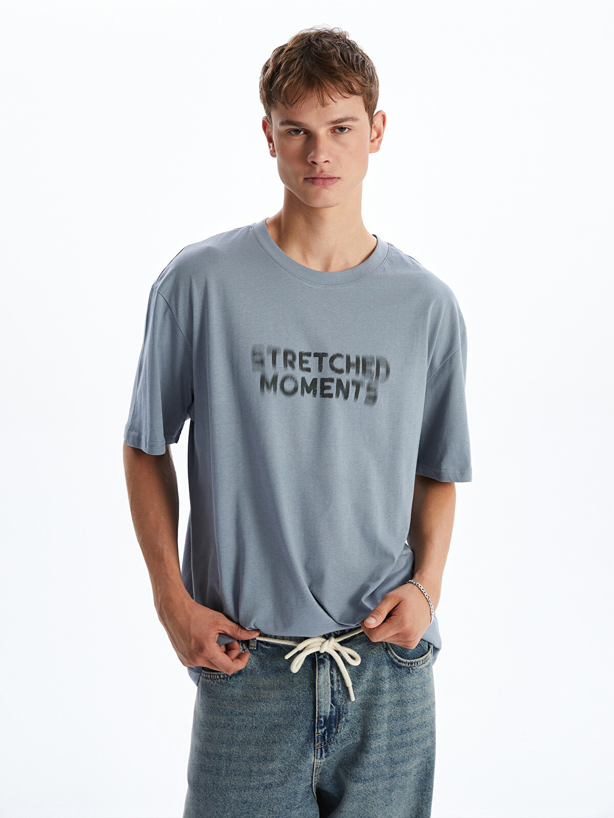 XSIDE Loose Fit Printed Men's Jersey T-shirt - S5Q875Z8-FHM | LC