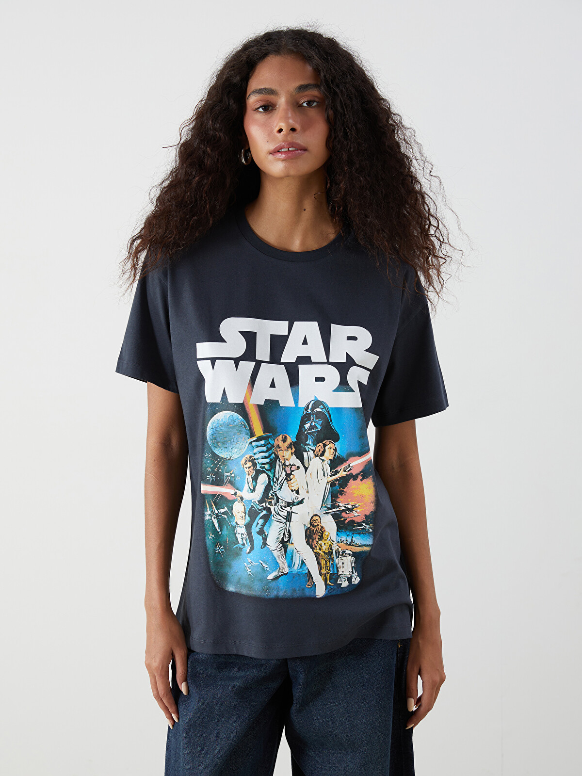 XSIDE Bisiklet Yaka Star Wars Lisanslı Kadın Tişört - S5Q893Z8-VDL