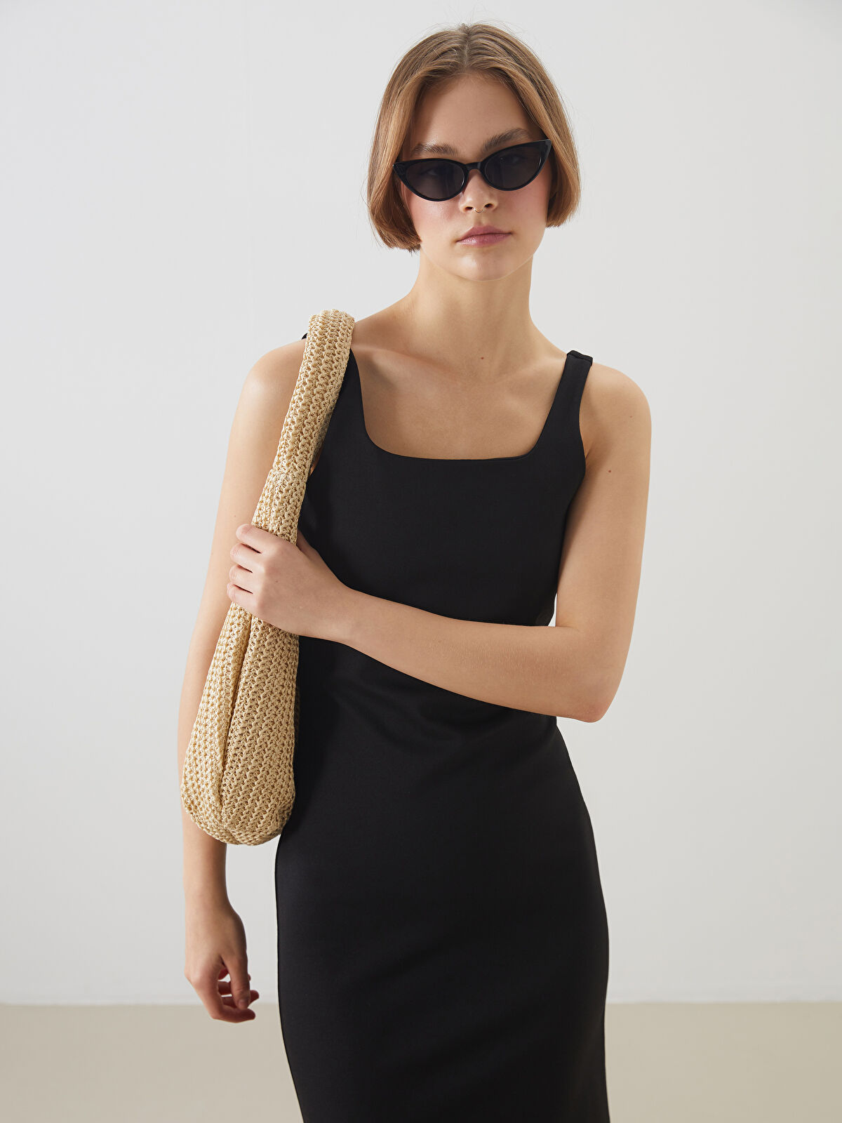 XSIDE Siyah U Yaka Bodycon Elbise - S5QC33Z8-CVL | LCW