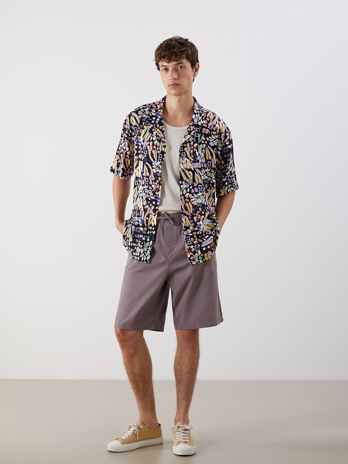 XSIDE Relaxed Fit Twill Men's Shorts -S5QD68Z8-ZTH - LC Waikiki