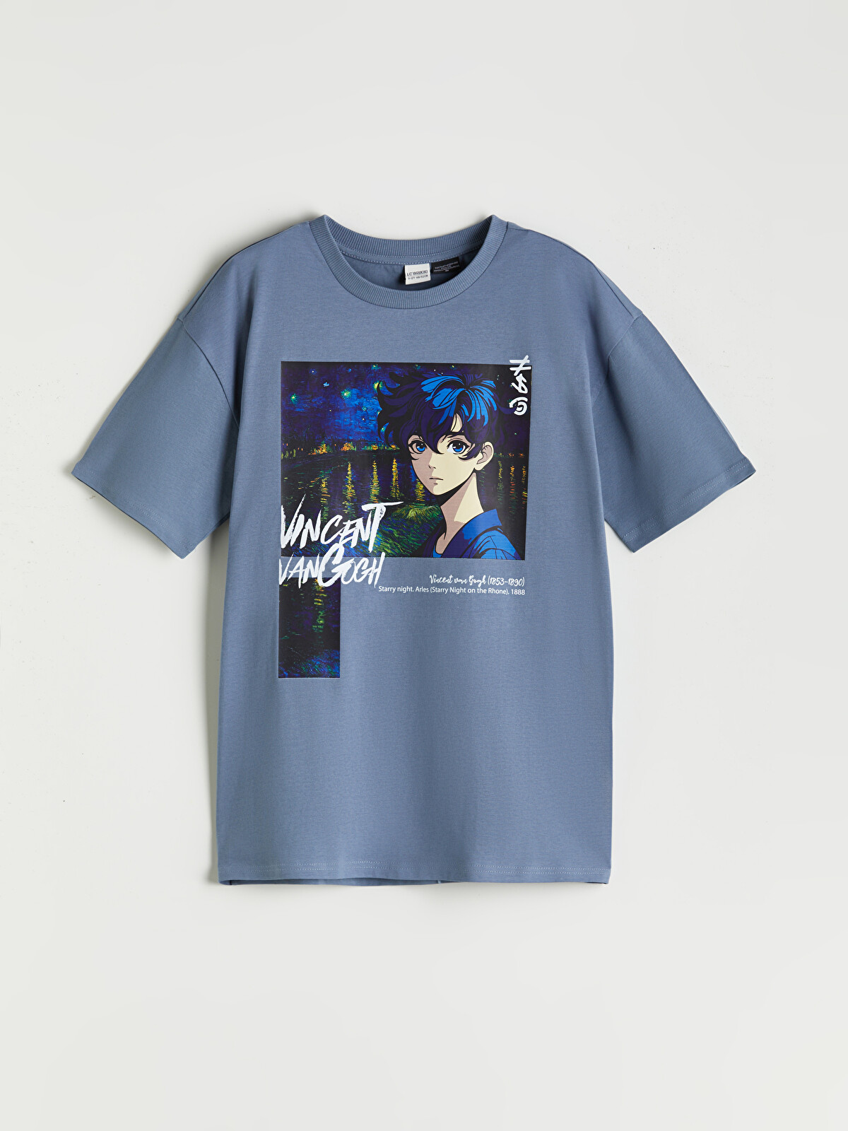 LCW Kids Crew Neck Vincent Van Gogh Printed Boys' T-shirt