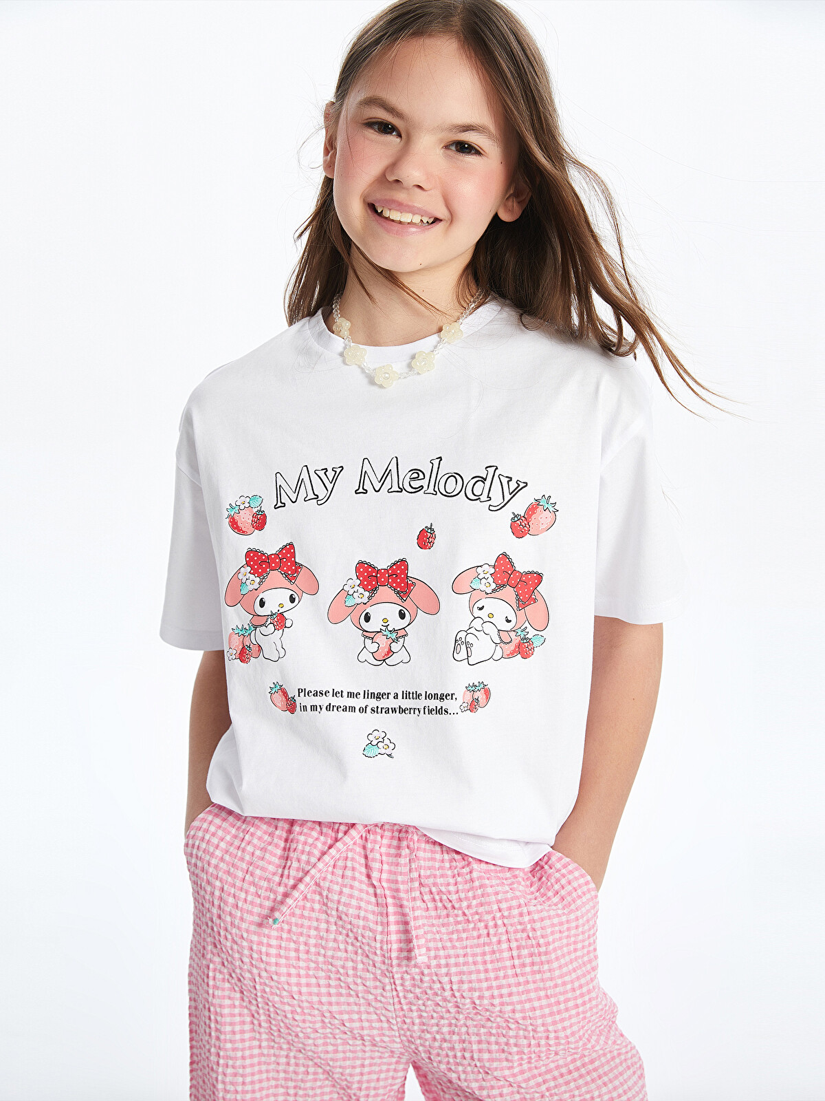LCW Kids Футболка С Круглым Вырезом И Принтом My Melody Для
