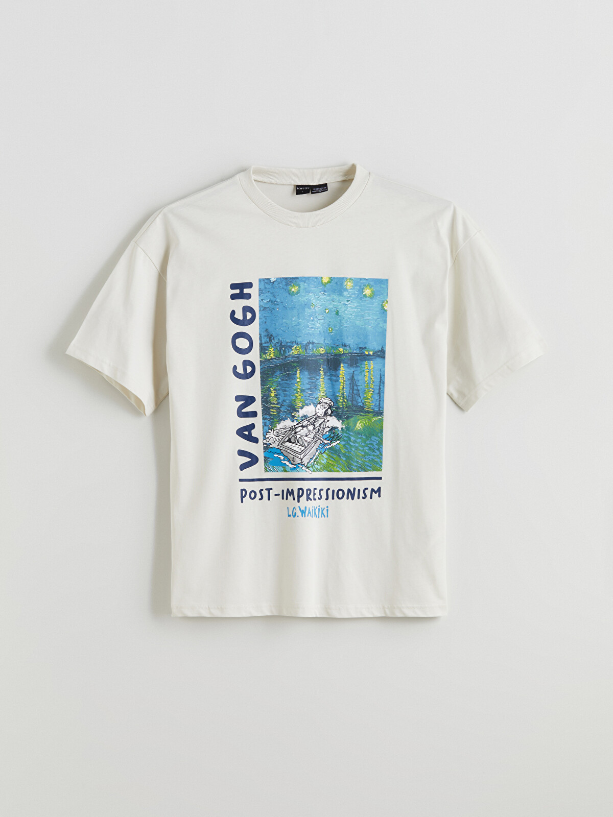 LCW Kids Crew Neck Van Gogh Printed Teenage Boys' T-shirt