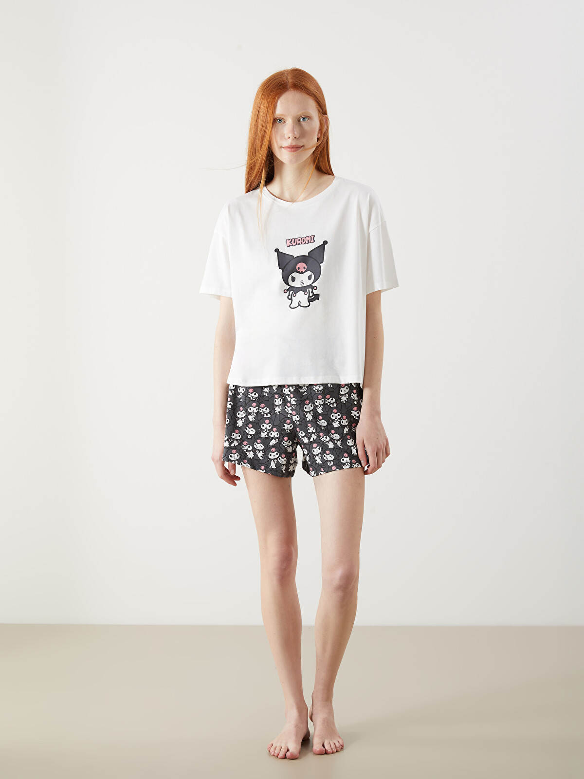 LCW Young Antrasit Kuromi Baskılı Kadın Şortlu Pijama Takımı