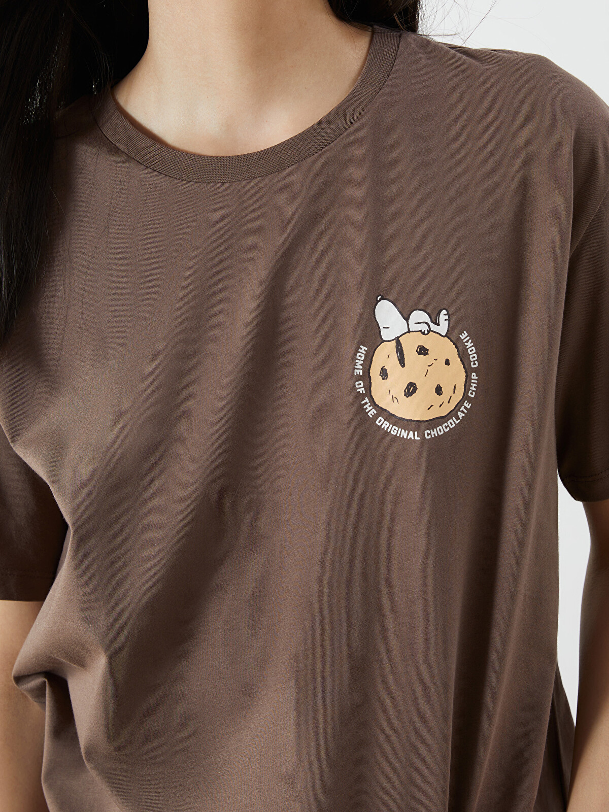 XSIDE Tricou Licențiat Snoopy Basic pentru Femei cu Guler Rotund