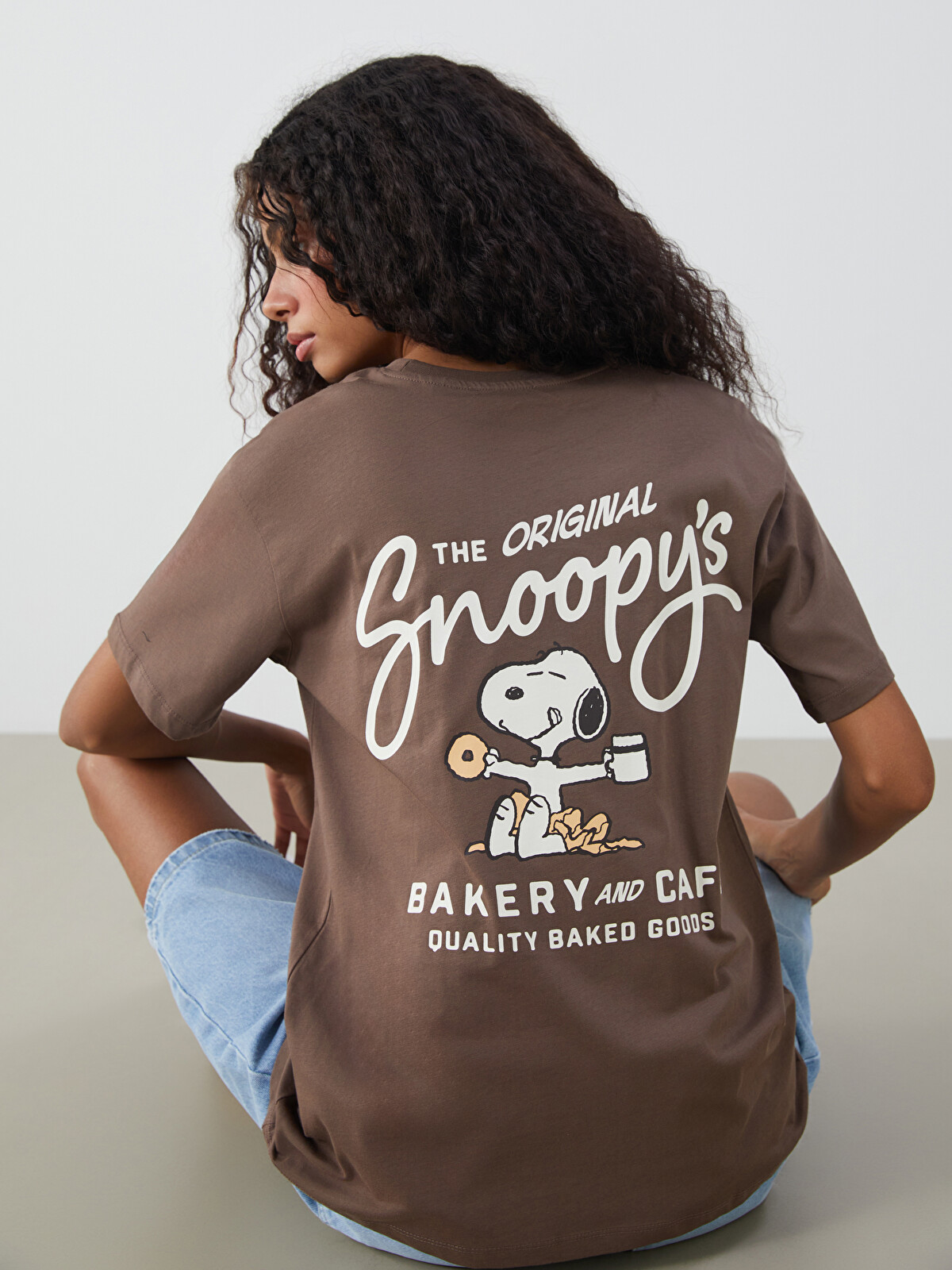 XSIDE Snoopy Lisanslı %100 Pamuklu Kadın Tişört - S5QS97Z8-ZP7