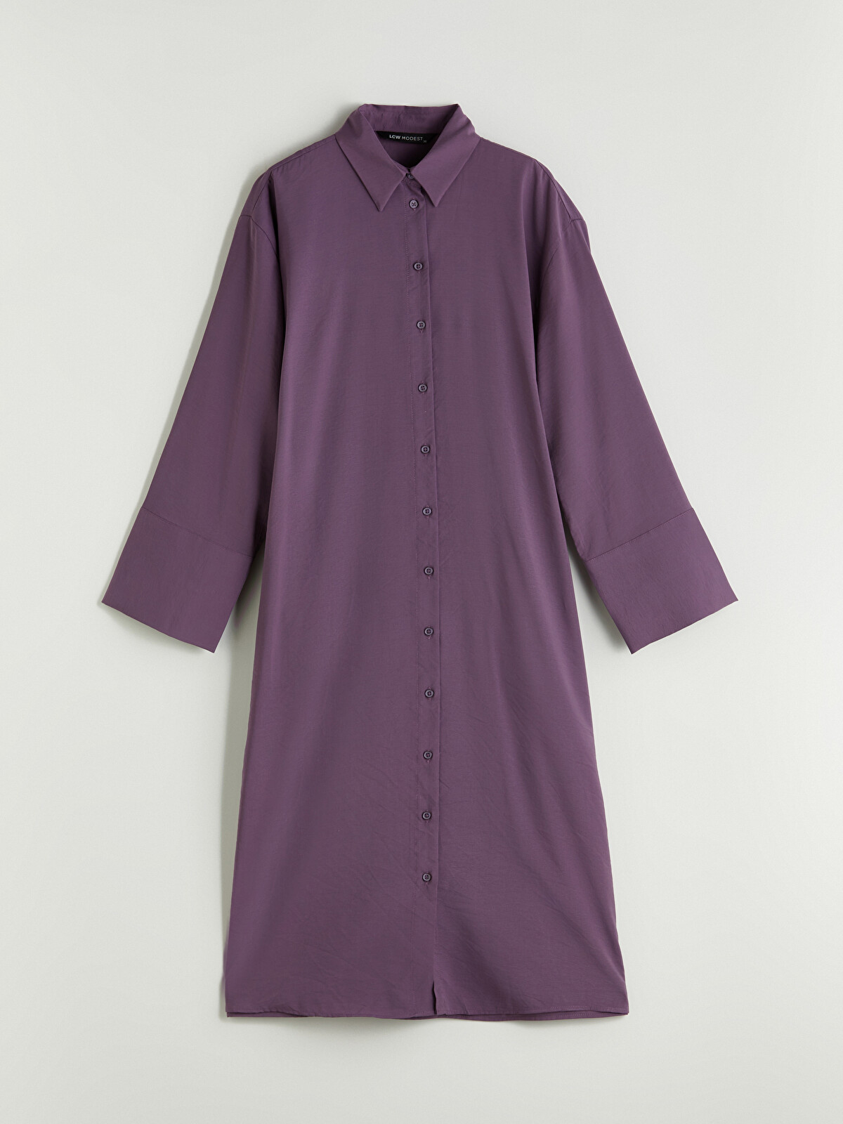 LCW Modest Mor Oversize Modal Karışımlı Kadın Gömlek Tunik