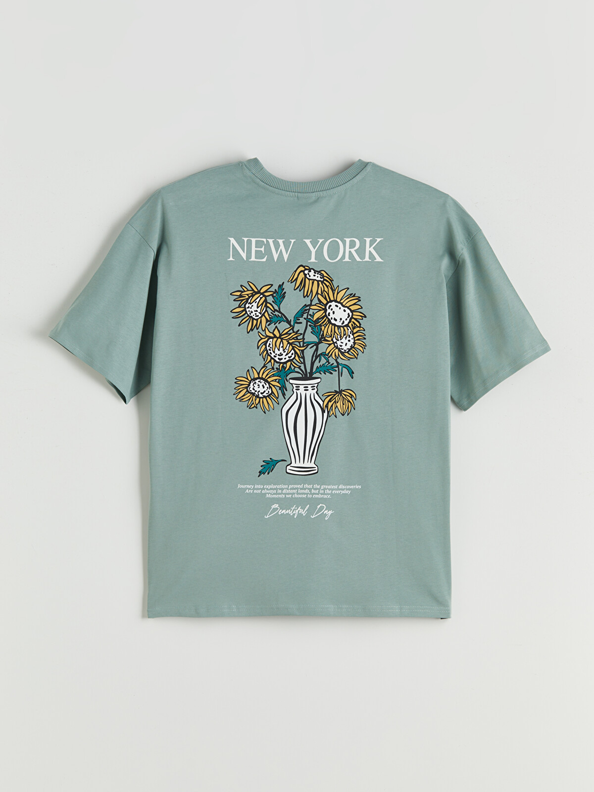 LCW Teen Yeşil Bisiklet Yaka New York Baskılı Genç Erkek Tişört LCW Teen Yeşil Bisiklet Yaka New York Baskılı Genç Erkek Tişört