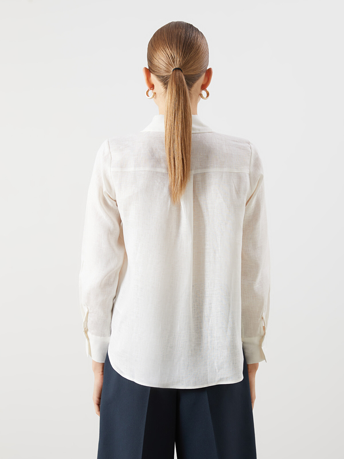LCW Vision 100% Linen Women's Shirt - S5R878Z8-R9J | LC Waikiki