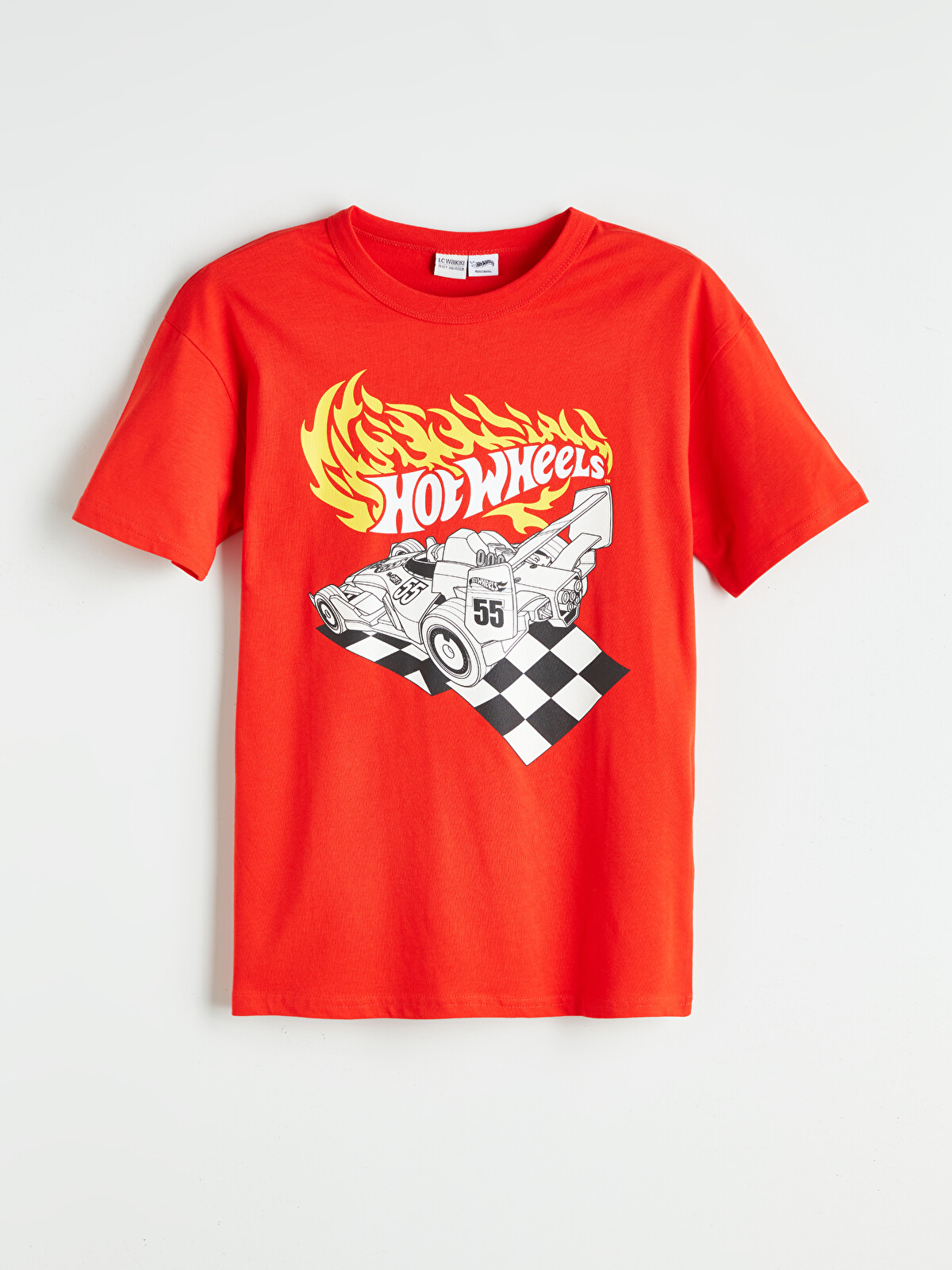 LCW Kids Crew Neck Hot Wheels Printed Boys' T-shirt - S5RC16Z4-HBH