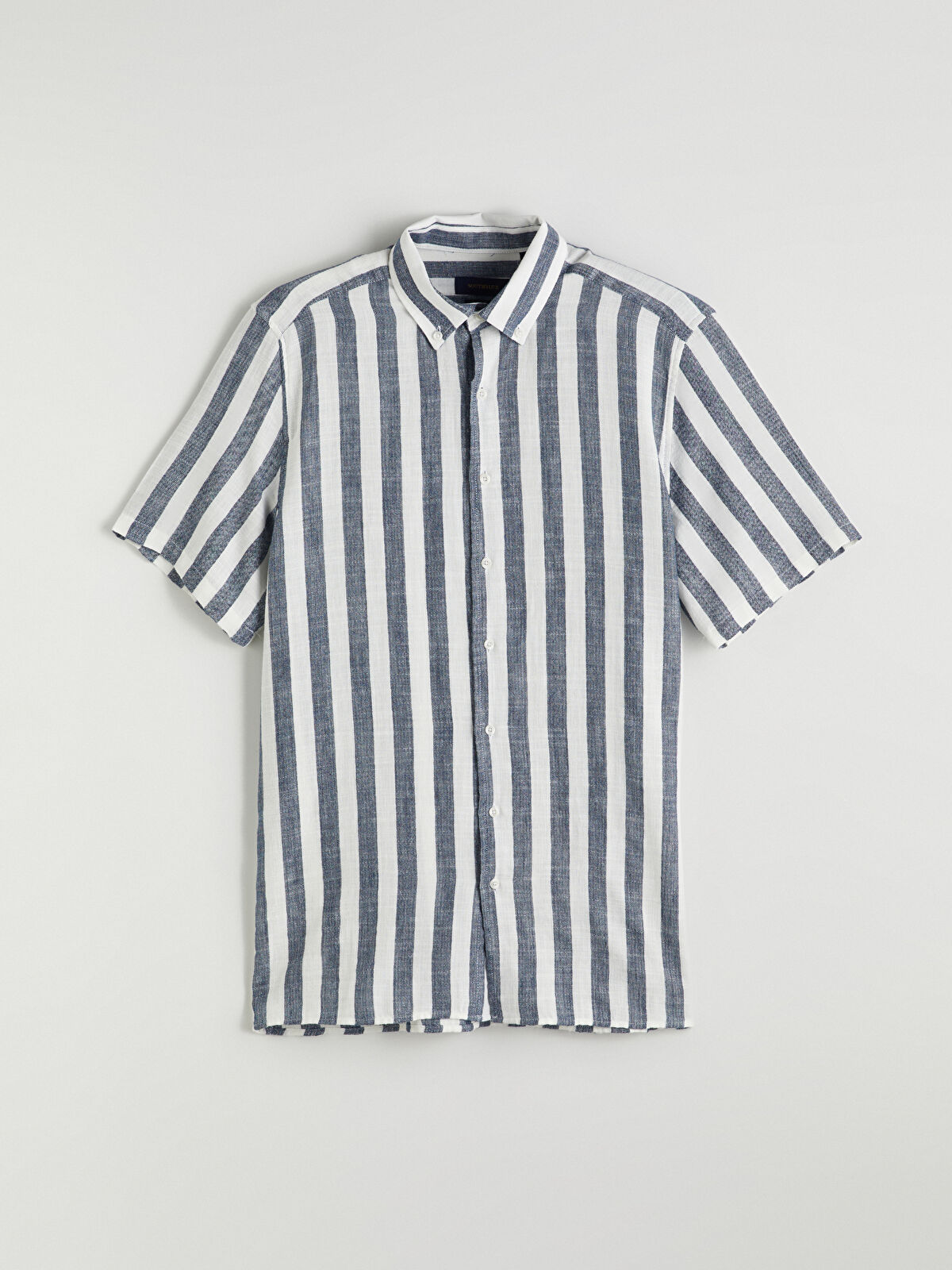 SOUTHBLUE Regular Fit Short Sleeve Striped Dobby Fabric