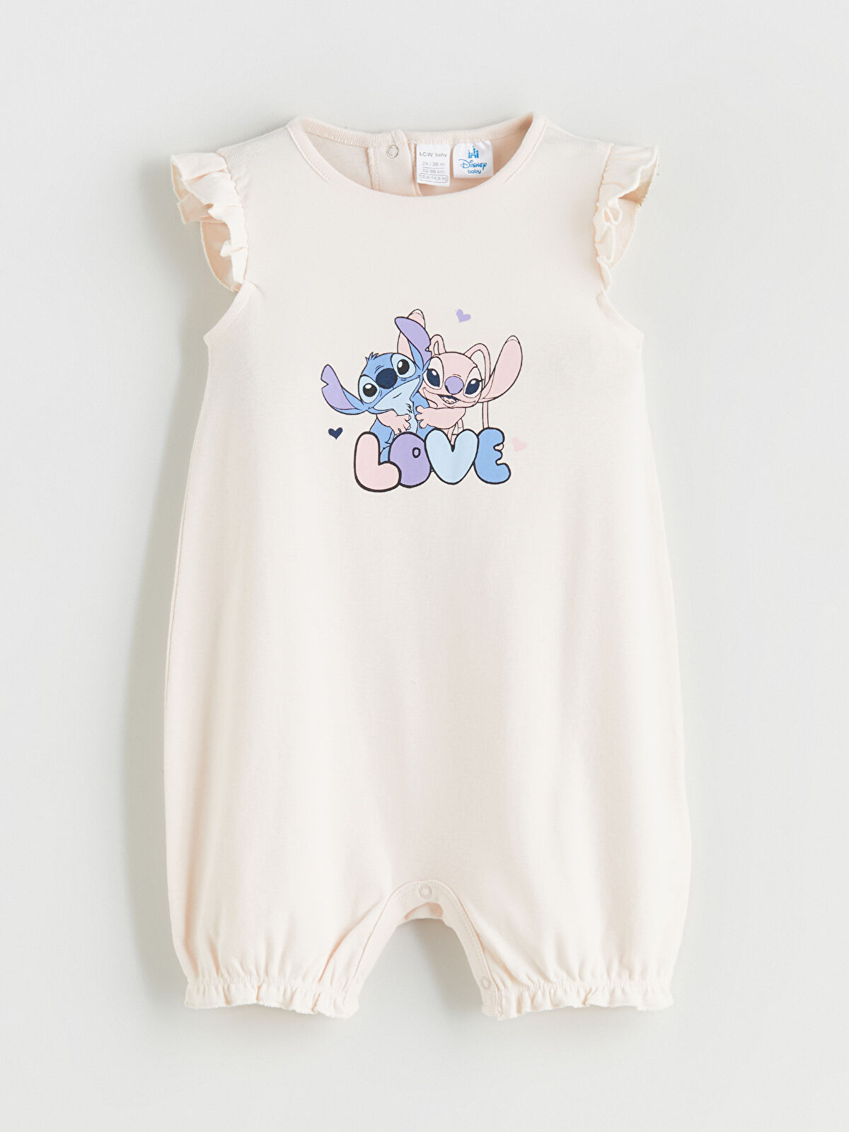LCW baby Angel & Stitch Baskılı Kız Bebek Tulum