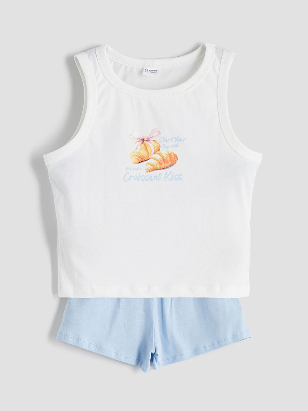 LCW Kids Bisiklet Yaka Kız Çocuk Şortlu Pijama Takımı