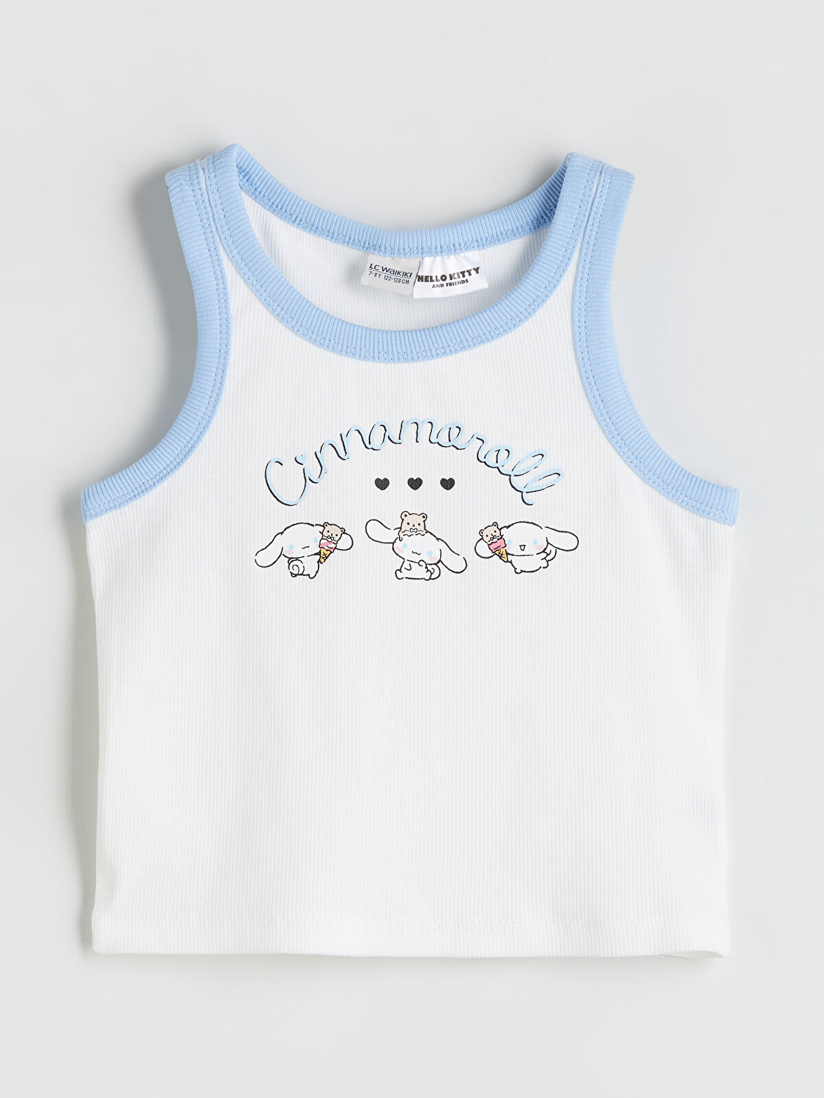 a-cya♡ LCW Kids Ekru Bisiklet Yaka Cinnamoroll Baskılı Kız Çocuk Crop