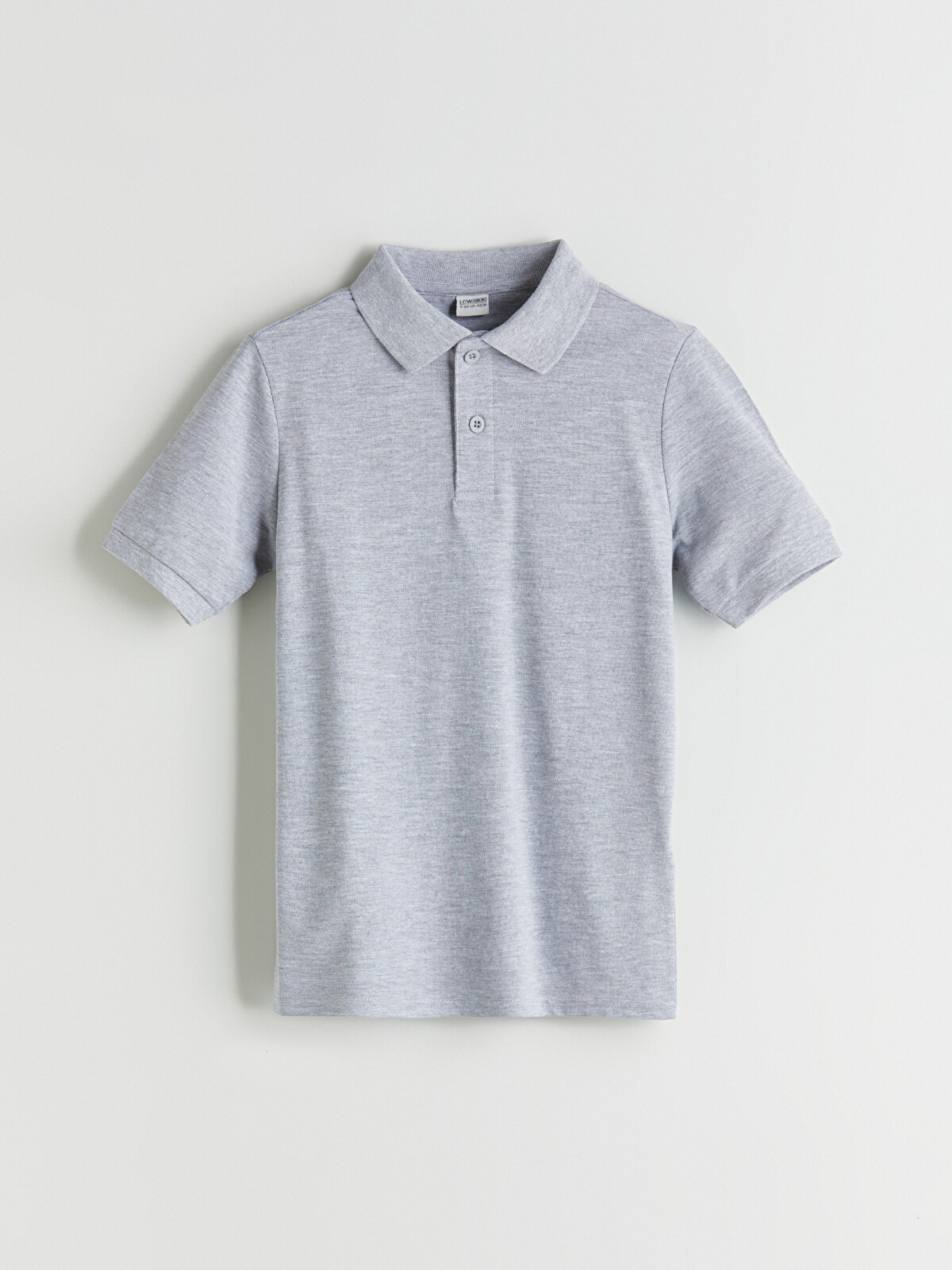 LCW Kids Gri Polo Yaka Kısa Kollu Basic Erkek Çocuk Tişört