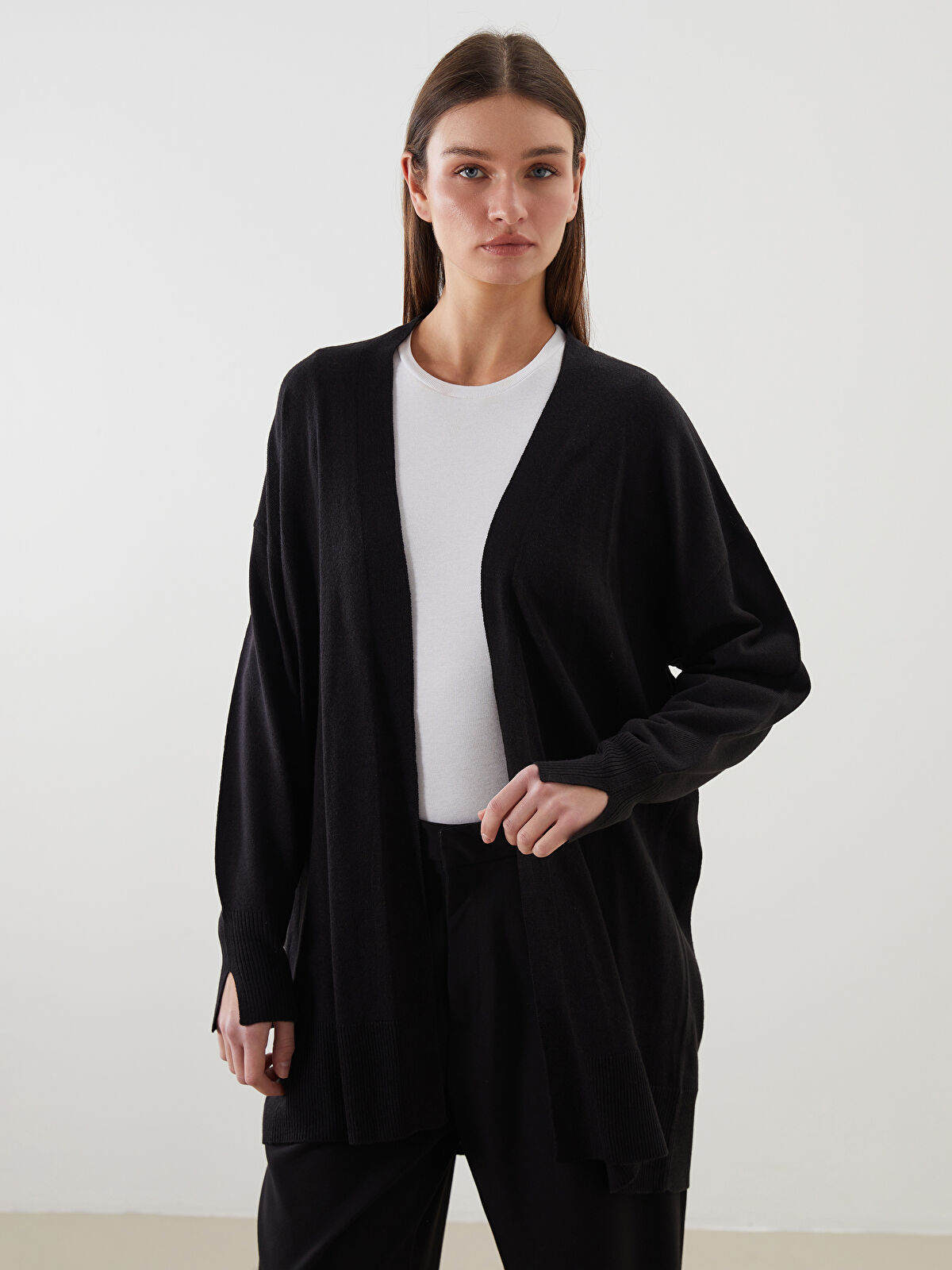 LCW Modest Shawl Collar Women's Knitwear Cardigan - W50281Z8-HEG