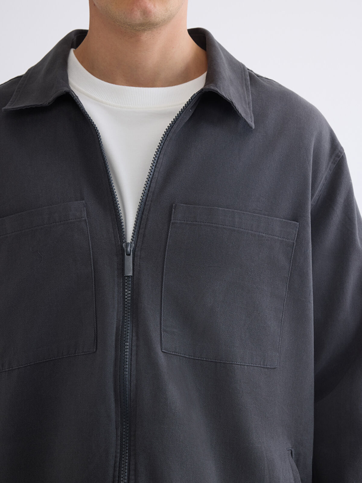 XSIDE Antrasit Rahat Kalıp Erkek Gömlek Ceket - W50891Z8-R34 | LCW