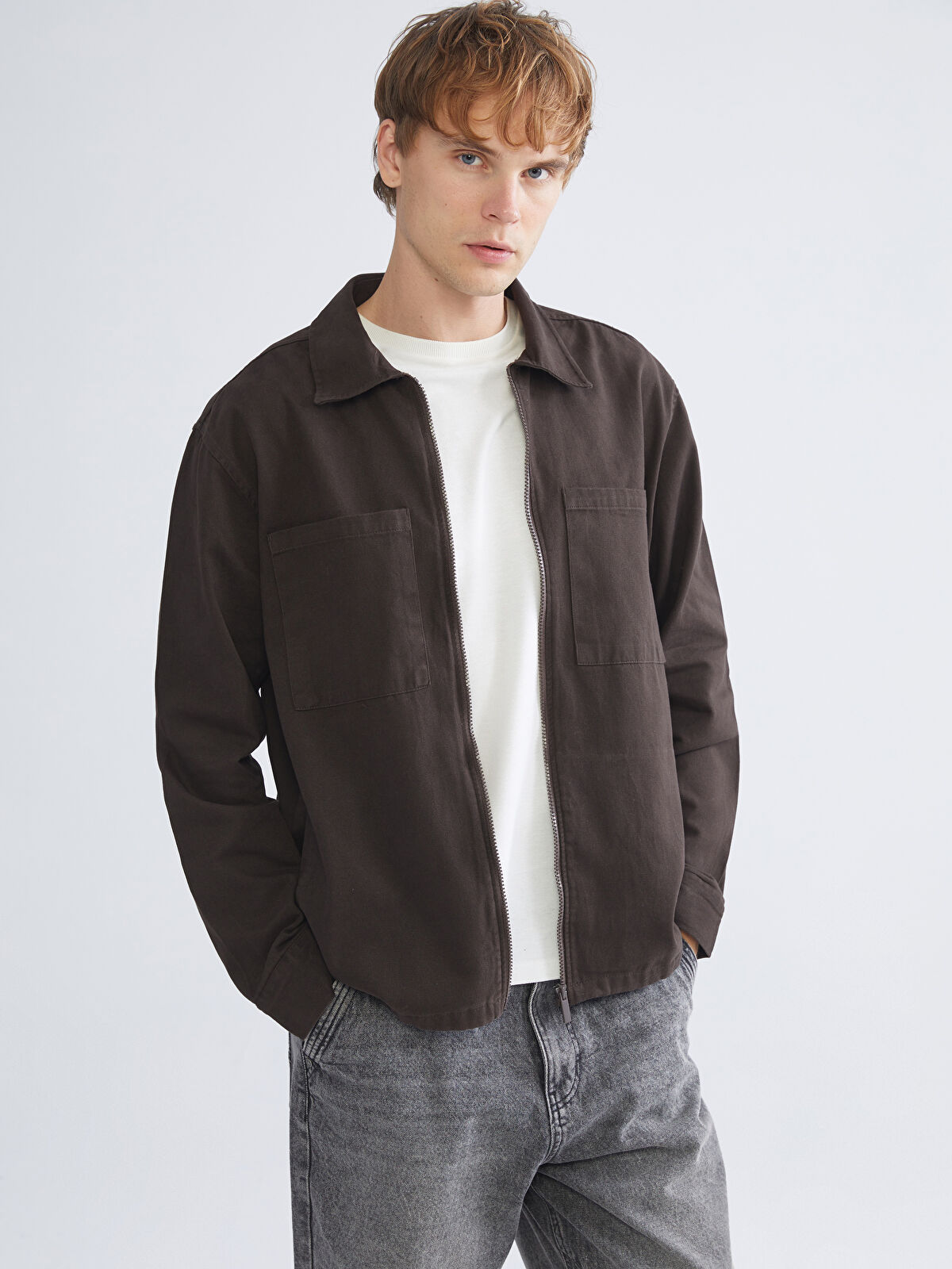 XSIDE Casual Fit Men's Shirt Jacket -W50891Z8-R39 - LC Waikiki