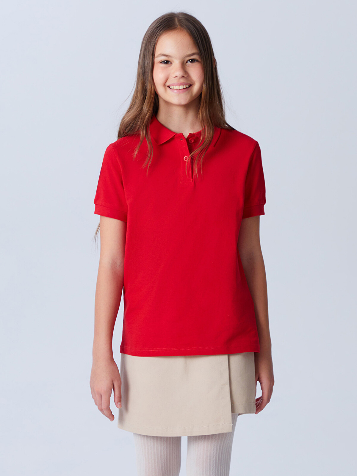 LCW Kids Polo Yaka Kız Çocuk Tişört