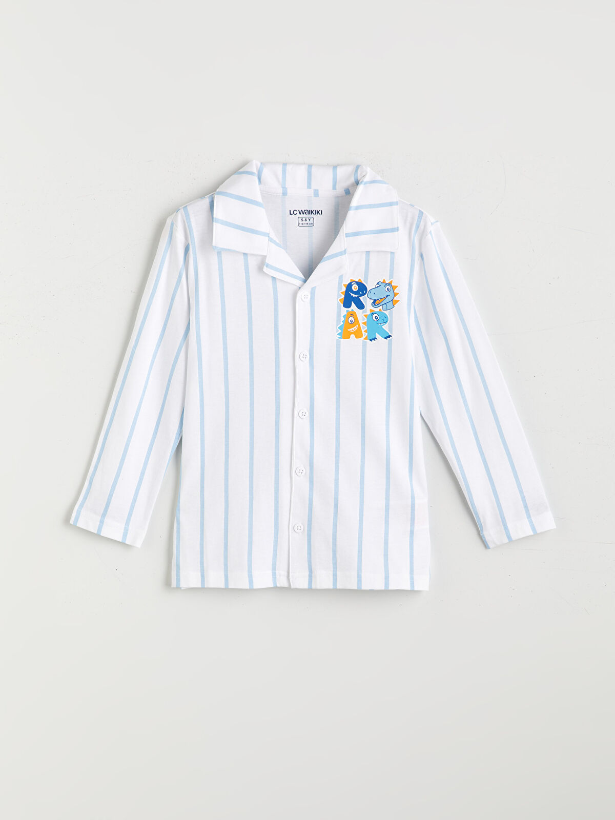 LCW Kids Mavi Gömlek Yaka Erkek Çocuk Pijama Takımı - W51160Z1-LQK