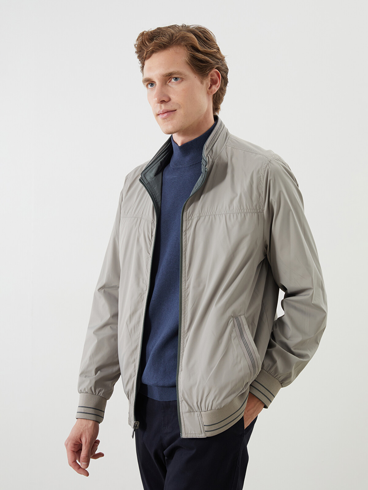 LCWAIKIKI Classic Plus Size Reversible Mock Neck Men's Jacket