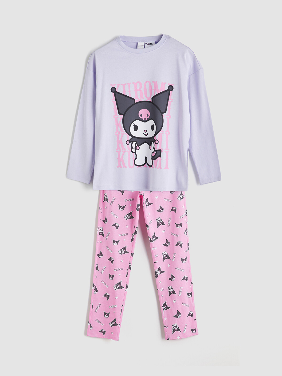 LCW Kids Crew Neck Kuromi Printed Girls' Pyjamas Set - W51858Z4