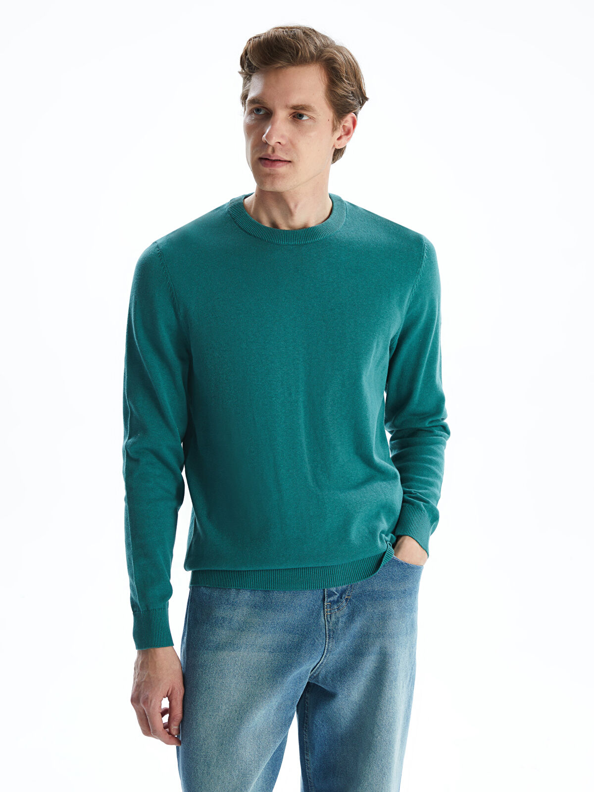 LCWAIKIKI Classic Crew Neck Long Sleeve Men's Tricot Sweater