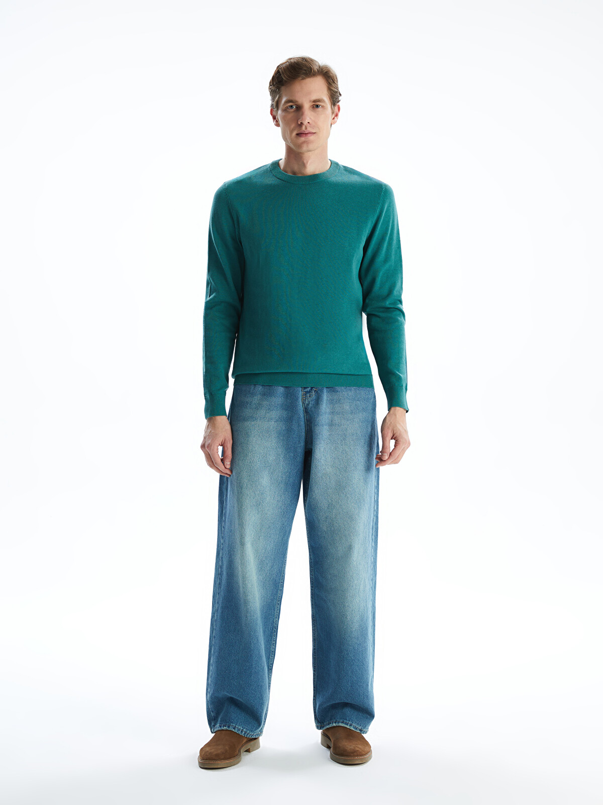 LCWAIKIKI Classic Crew Neck Long Sleeve Men's Tricot Sweater
