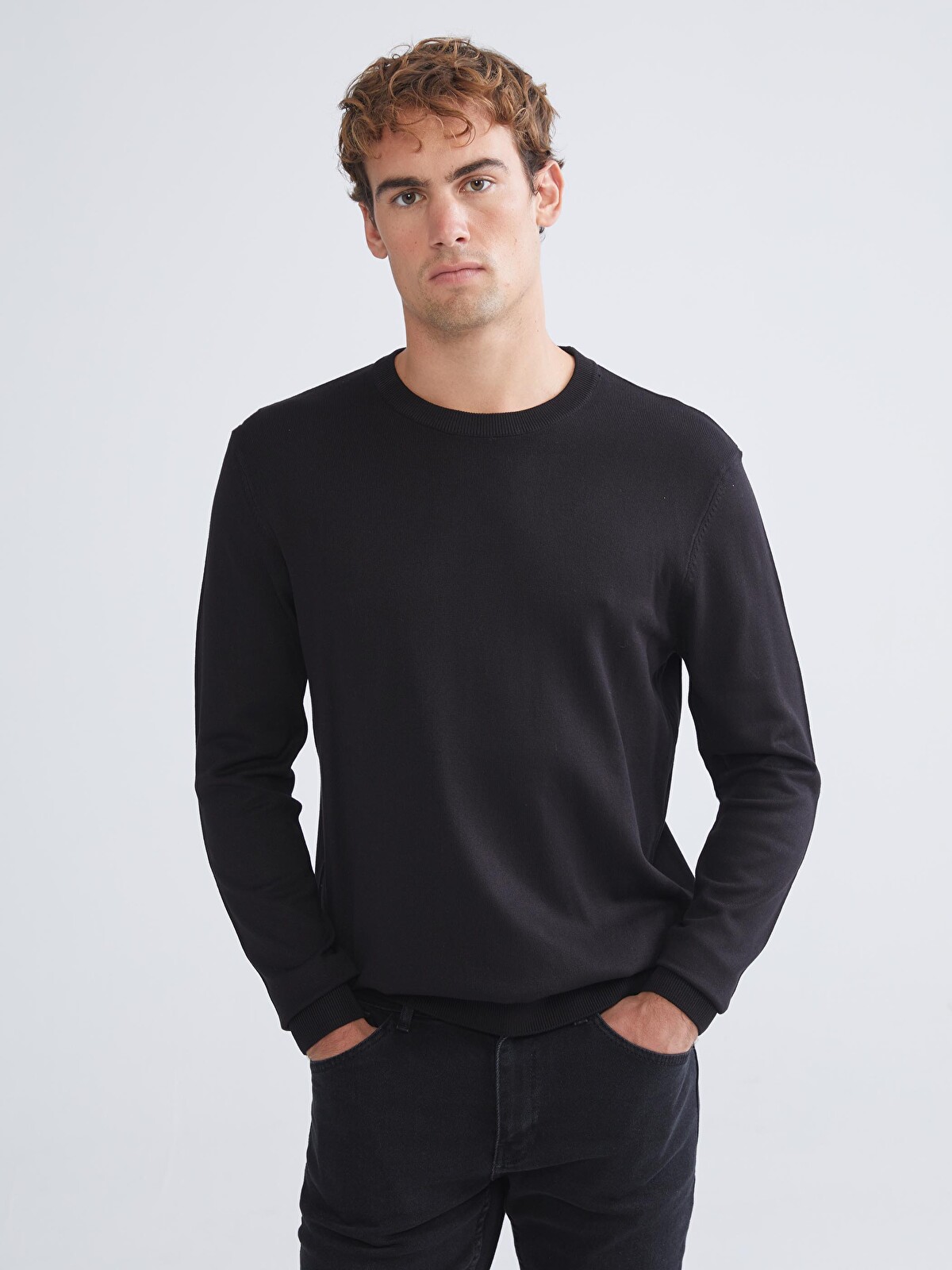 LCWAIKIKI Classic Crew Neck Long Sleeve Men's Tricot Sweater