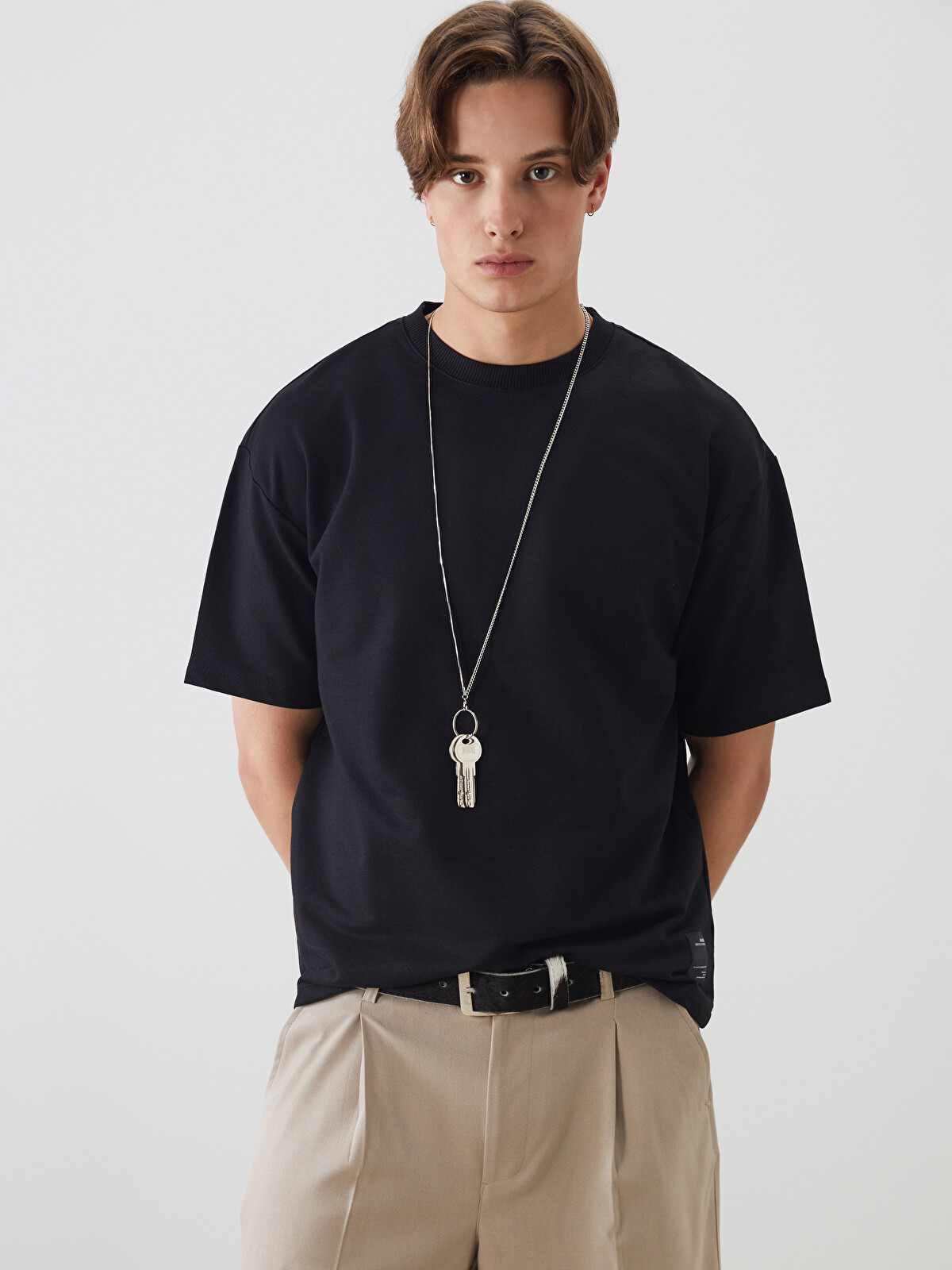 XSIDE Crew Neck Short Sleeve Men's Sweatshirt - W52543Z8-CVL | LC