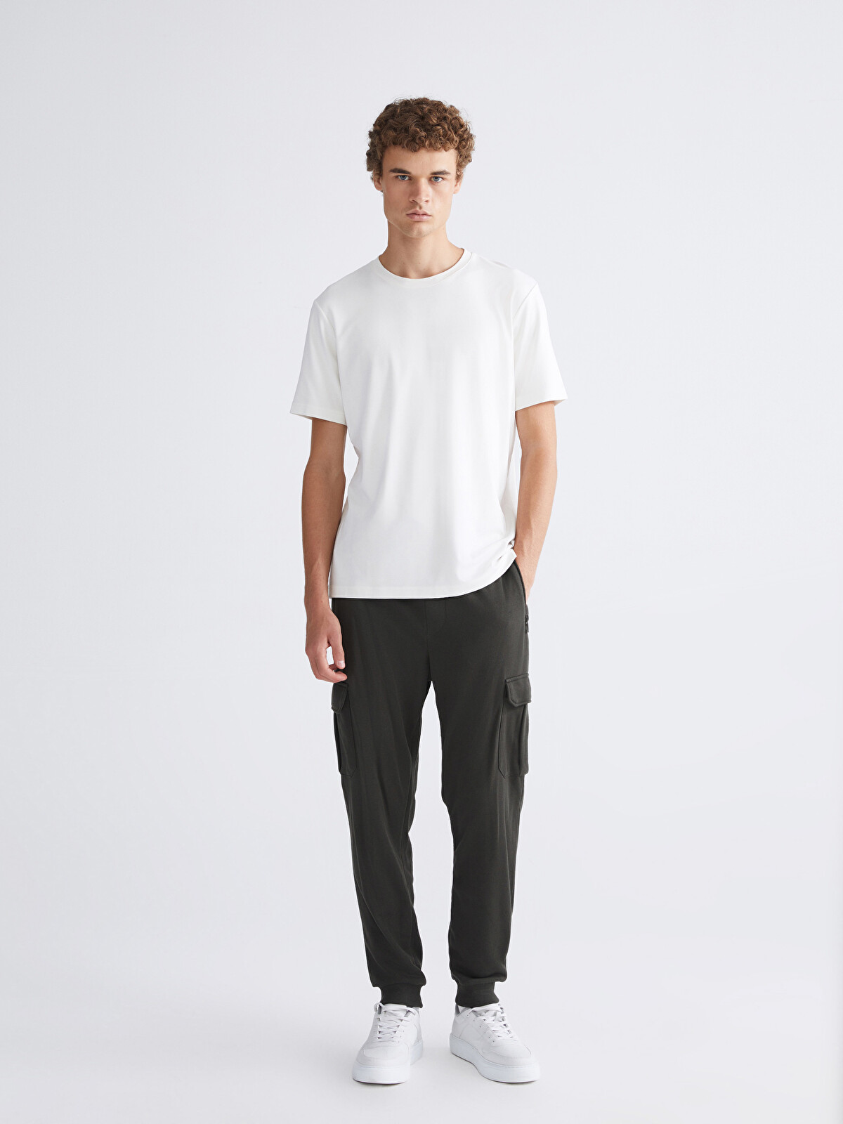 XSIDE Haki İnterlok Düz Standart & Regular Erkek Jogger Eşofman