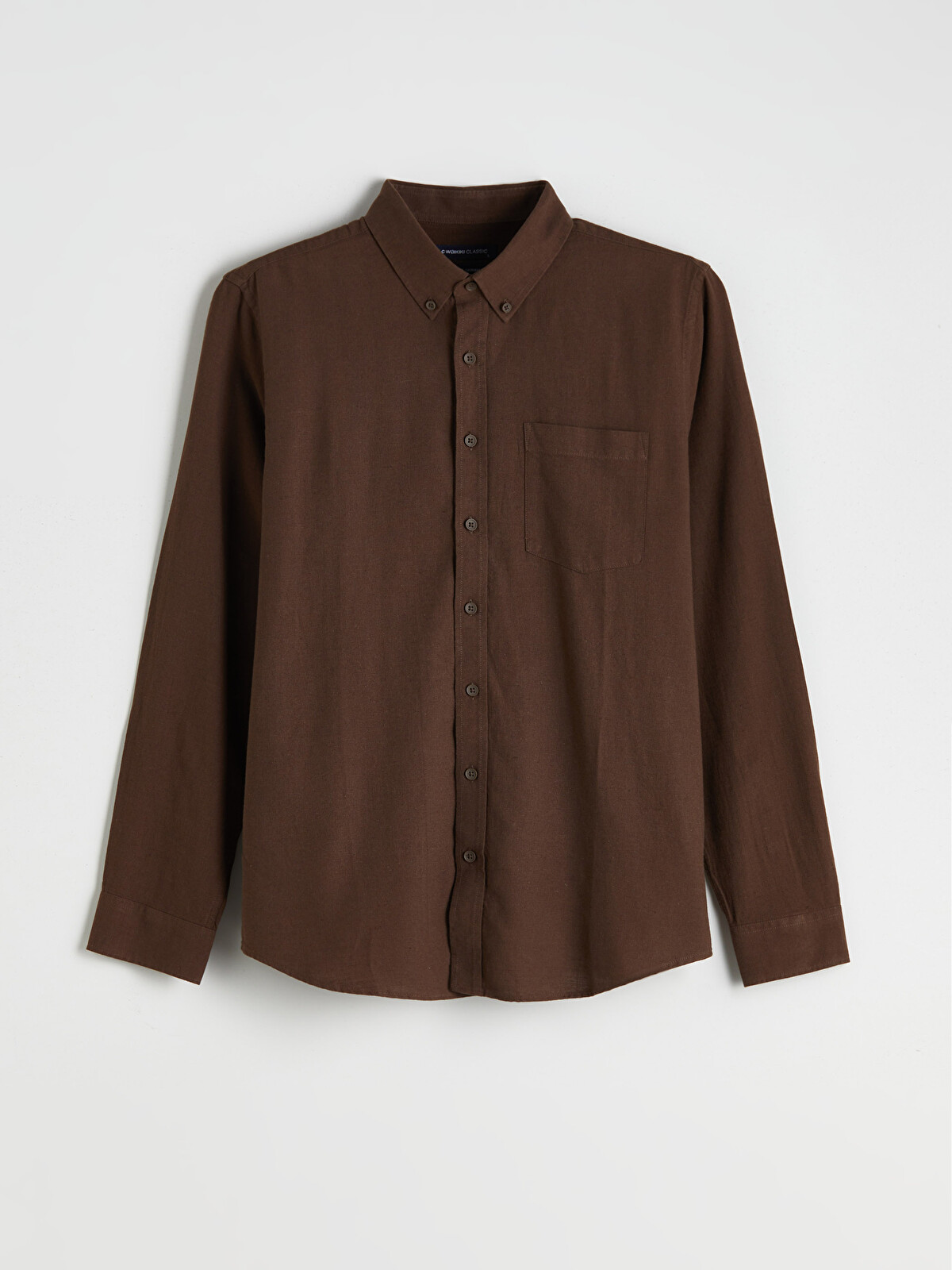 LCWAIKIKI Classic Regular Fit Long Sleeve Linen Blend Men's Shirt