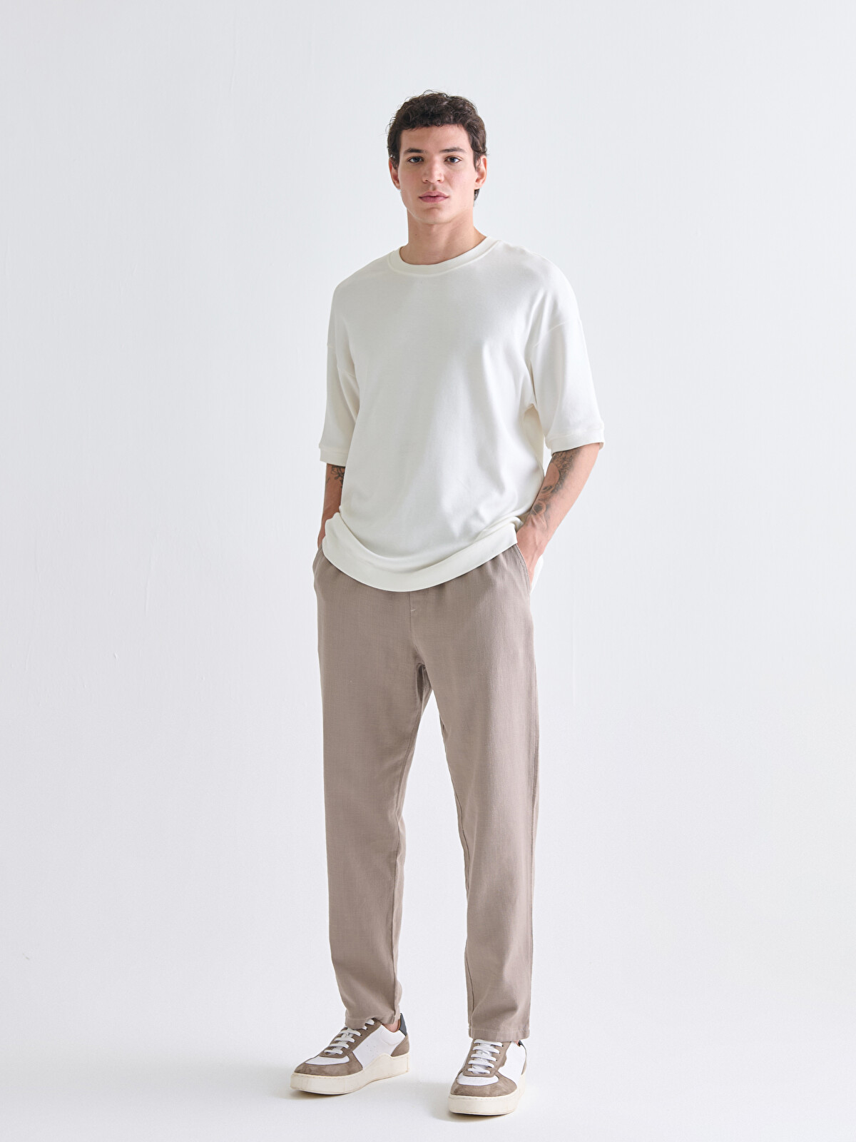 XSIDE Bej Rahat Kalıp Gabardin Erkek Pantolon - W52742Z8-GQF | LCW
