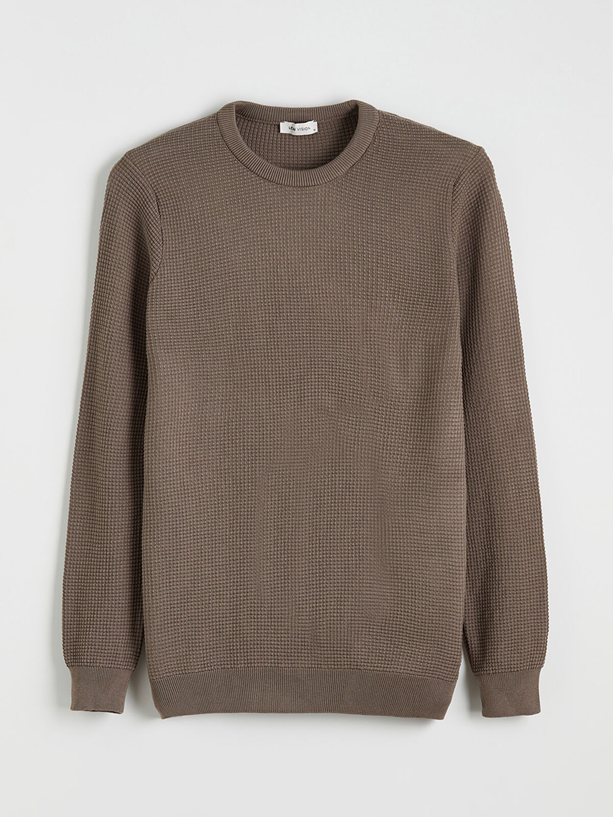 LCW Vision Crew Neck Checkered Men's Knit Sweater - W53027Z8-PSD