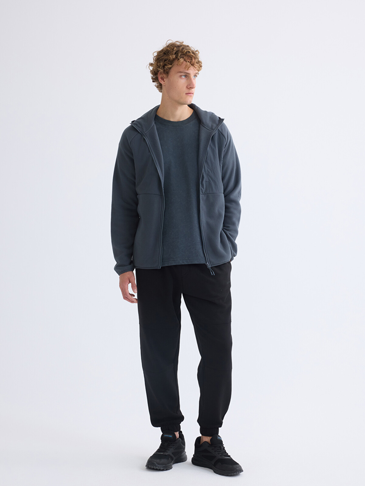 XSIDE ACTIVE Kapüşonlu Polar Erkek Fermuarlı Sweatshirt - W53213Z8