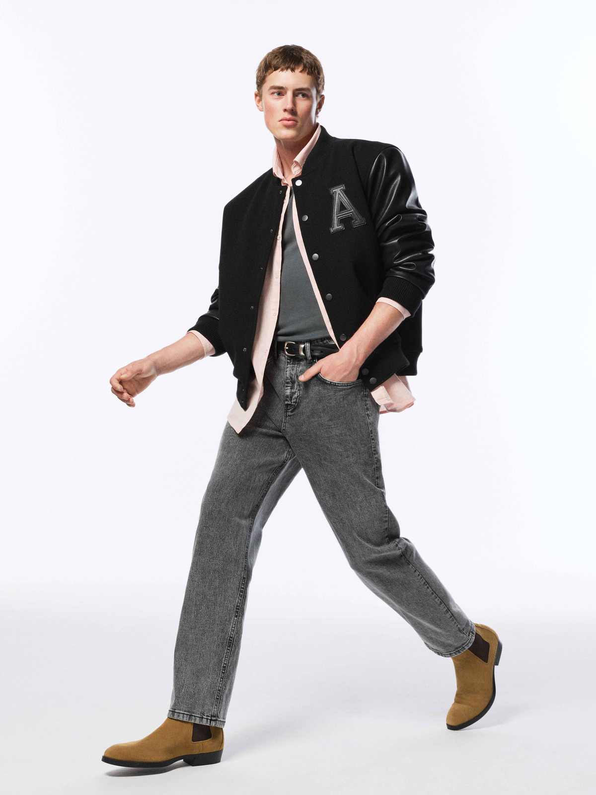 XSIDE Antrasit Denim Düz Baggy Fit Normal Bel Geniş Paça Erkek