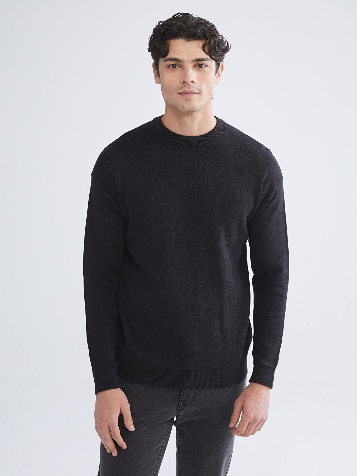 XSIDE Crew Neck Long Sleeve Men's Tricot Sweater - W53346Z8-CVL