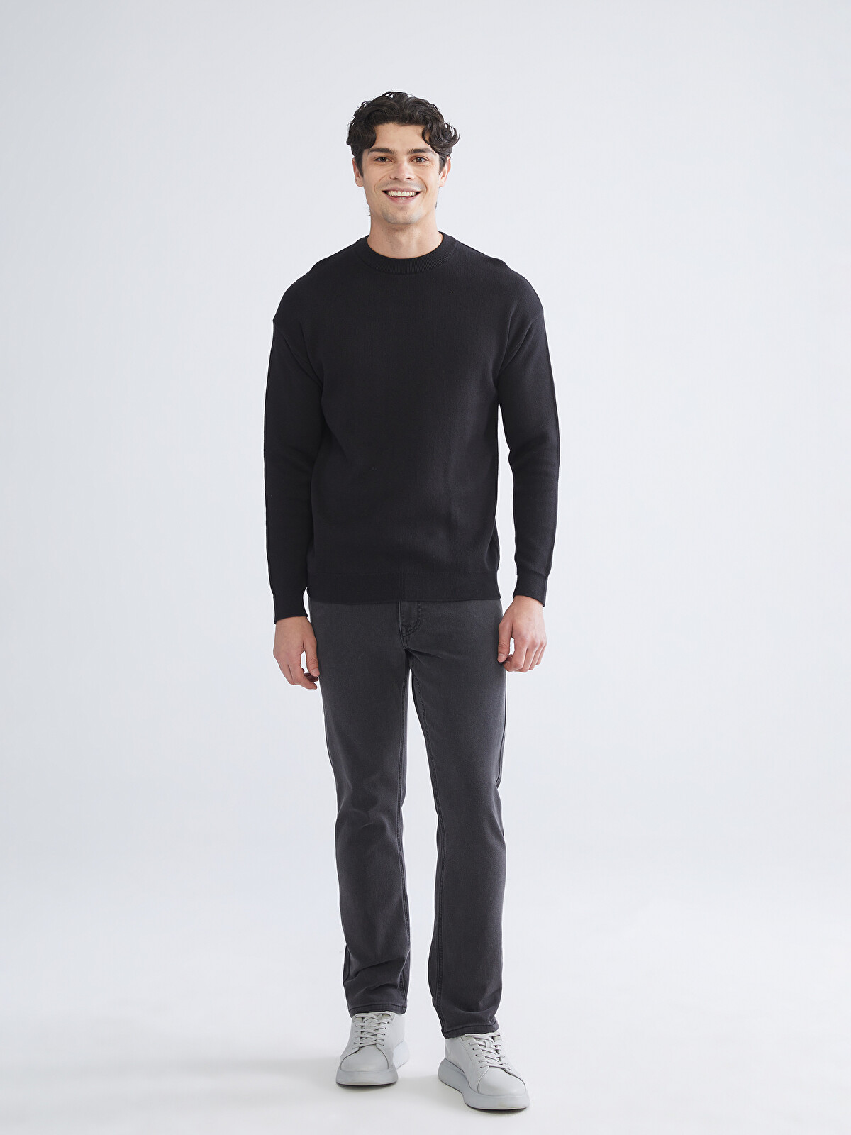 XSIDE Crew Neck Long Sleeve Men's Tricot Sweater - W53346Z8-CVL