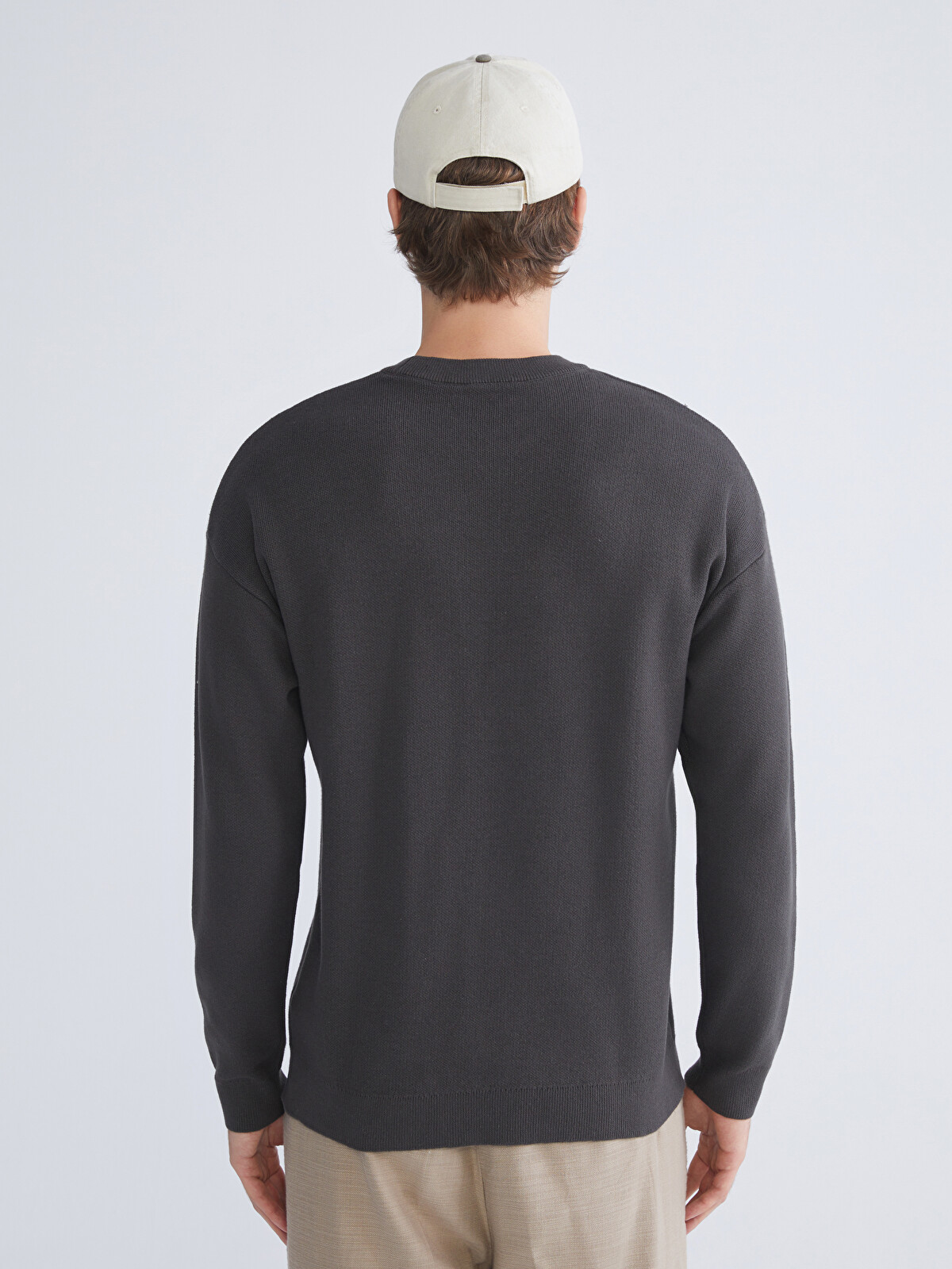 XSIDE Crew Neck Long Sleeve Men's Tricot Sweater - W53346Z8-YG5